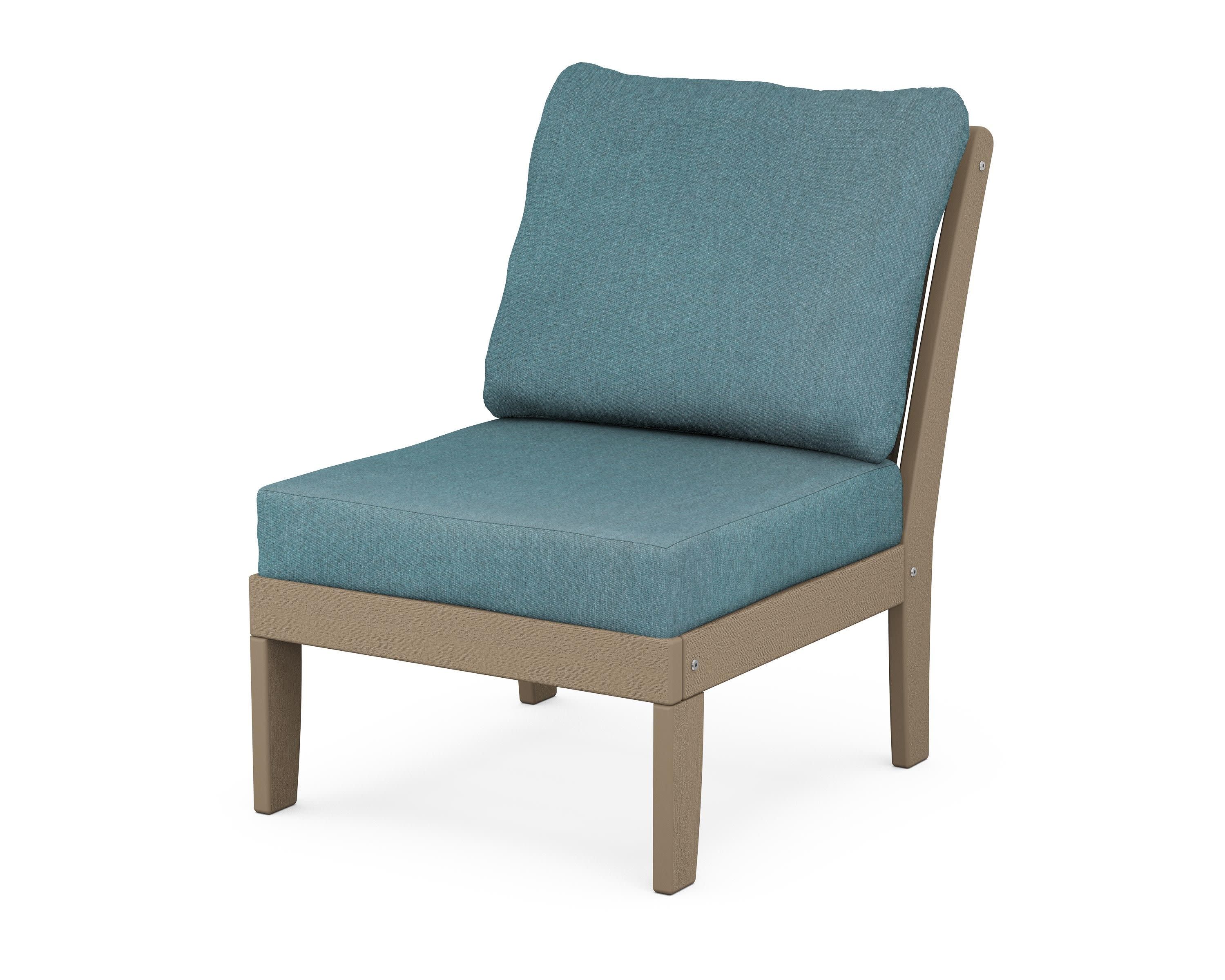 Braxton Modular Armless Chair in Vintage Sahara / Ocean Teal
