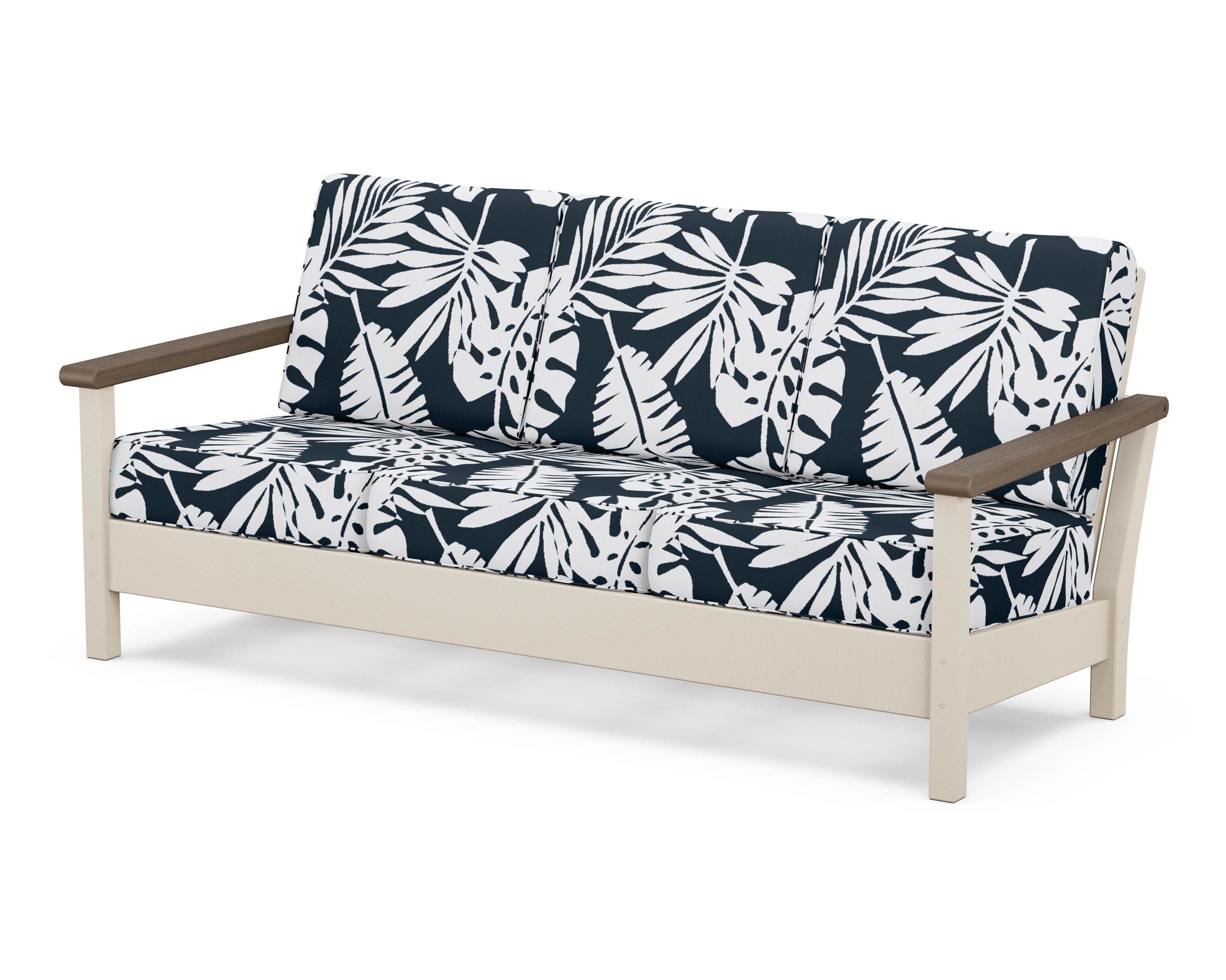 Harbour Deep Seating Sofa in Sand / Kona / Leaf Marine Indigo