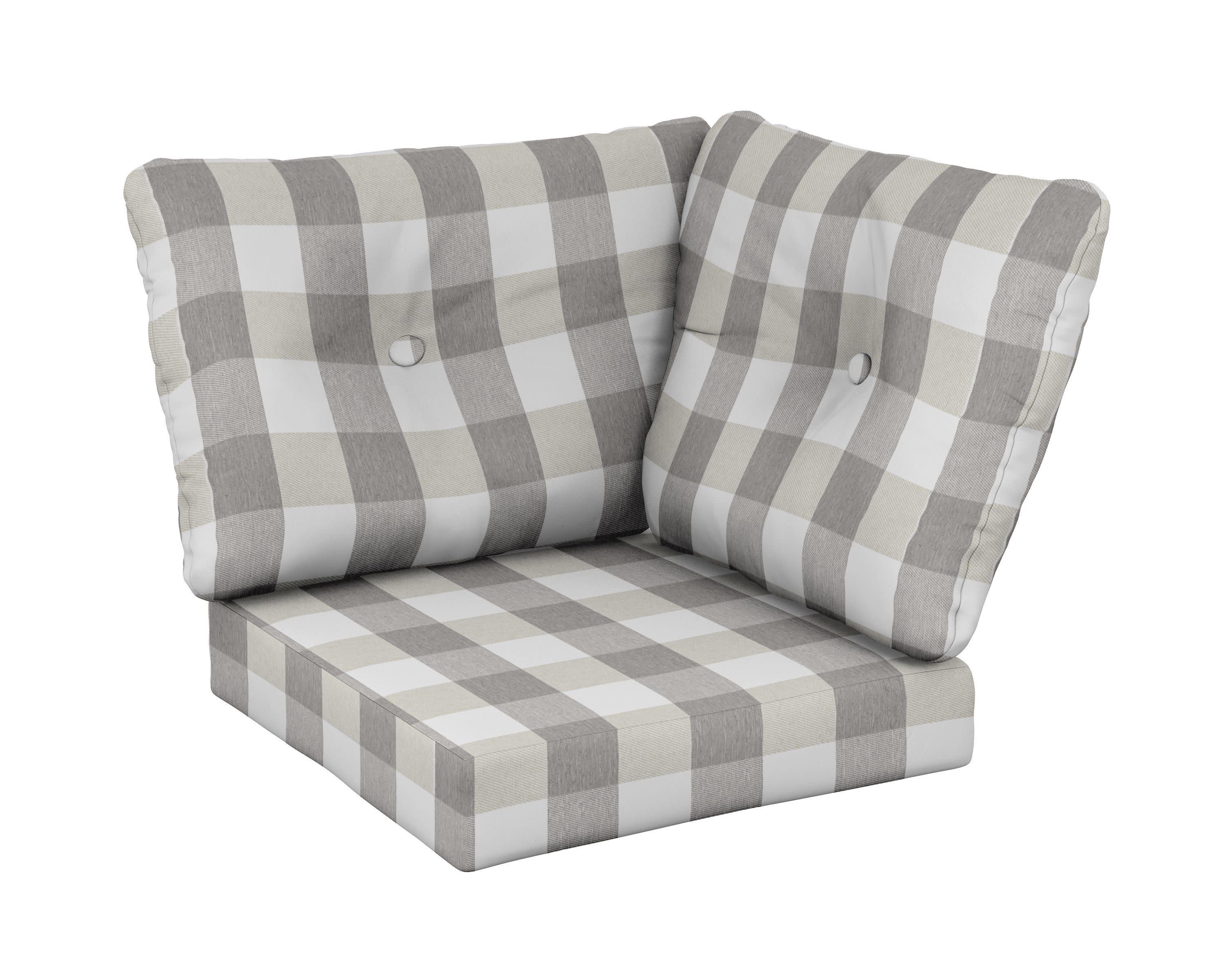 Modular Corner Cushion in Buffalo Plaid Grey Mist