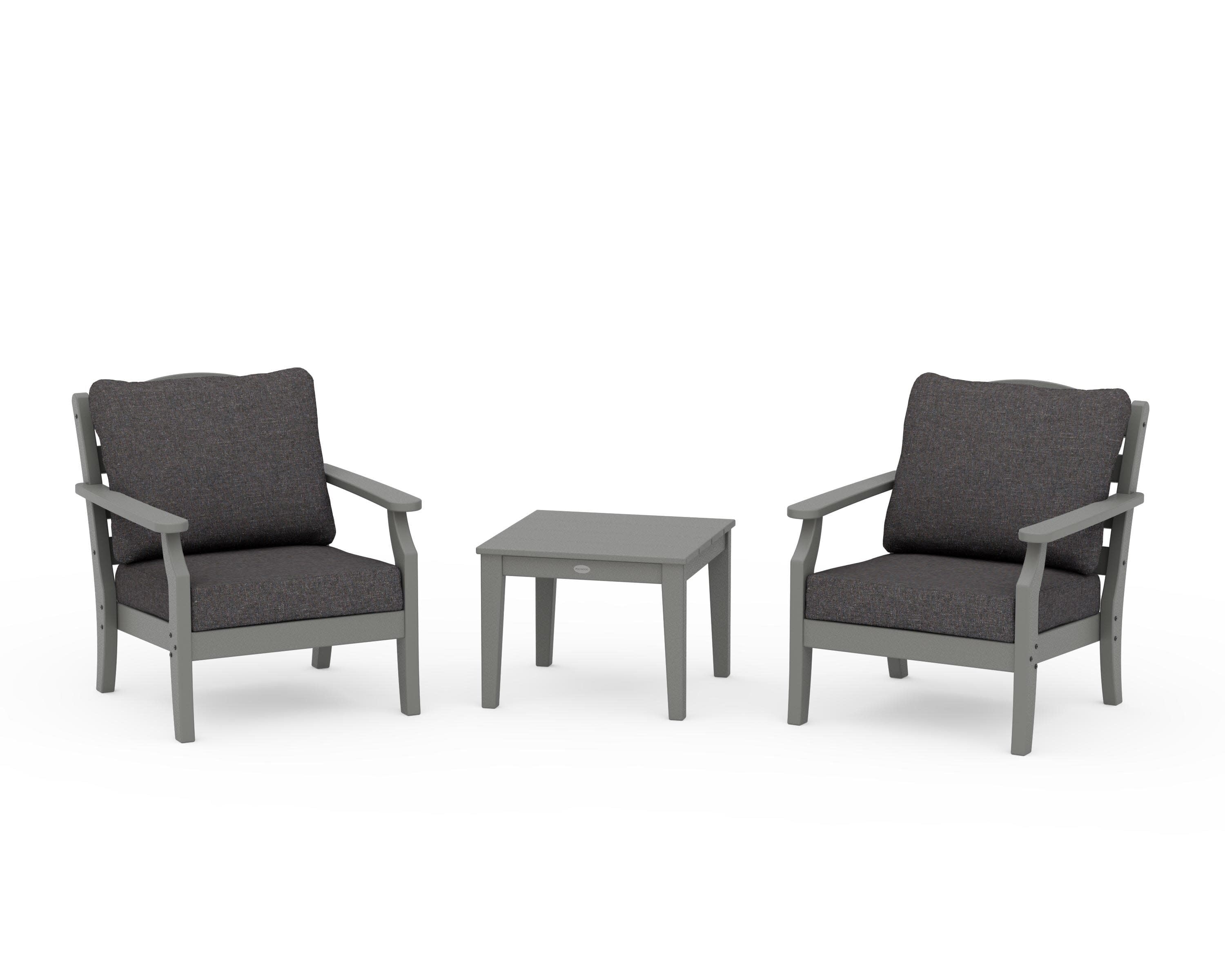 Savannah 3-Piece Deep Seating Set in Slate Grey / Ash Charcoal