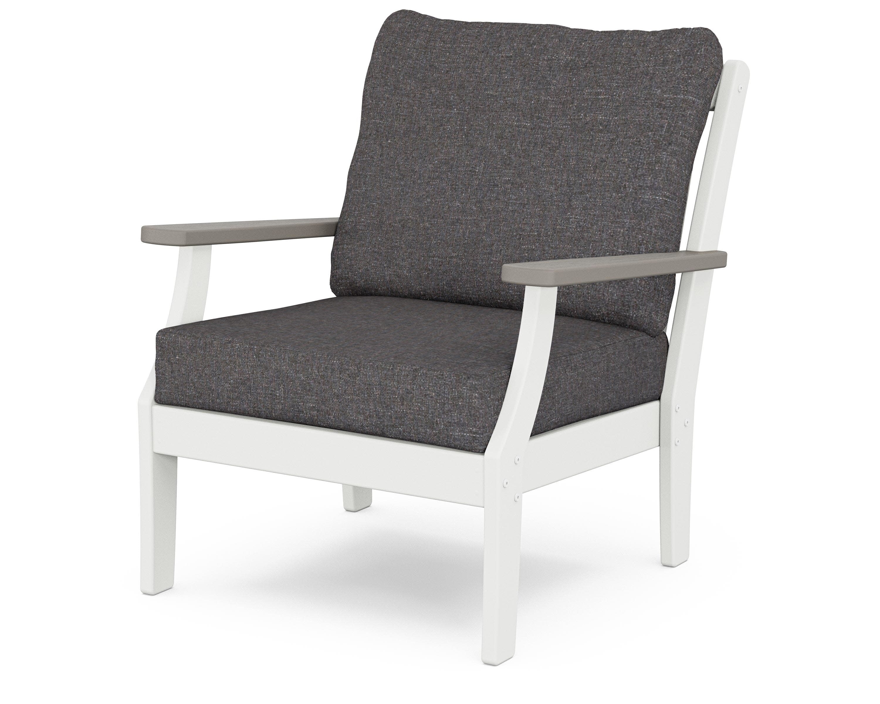 Braxton Deep Seating Chair in White / Driftwood / Ash Charcoal