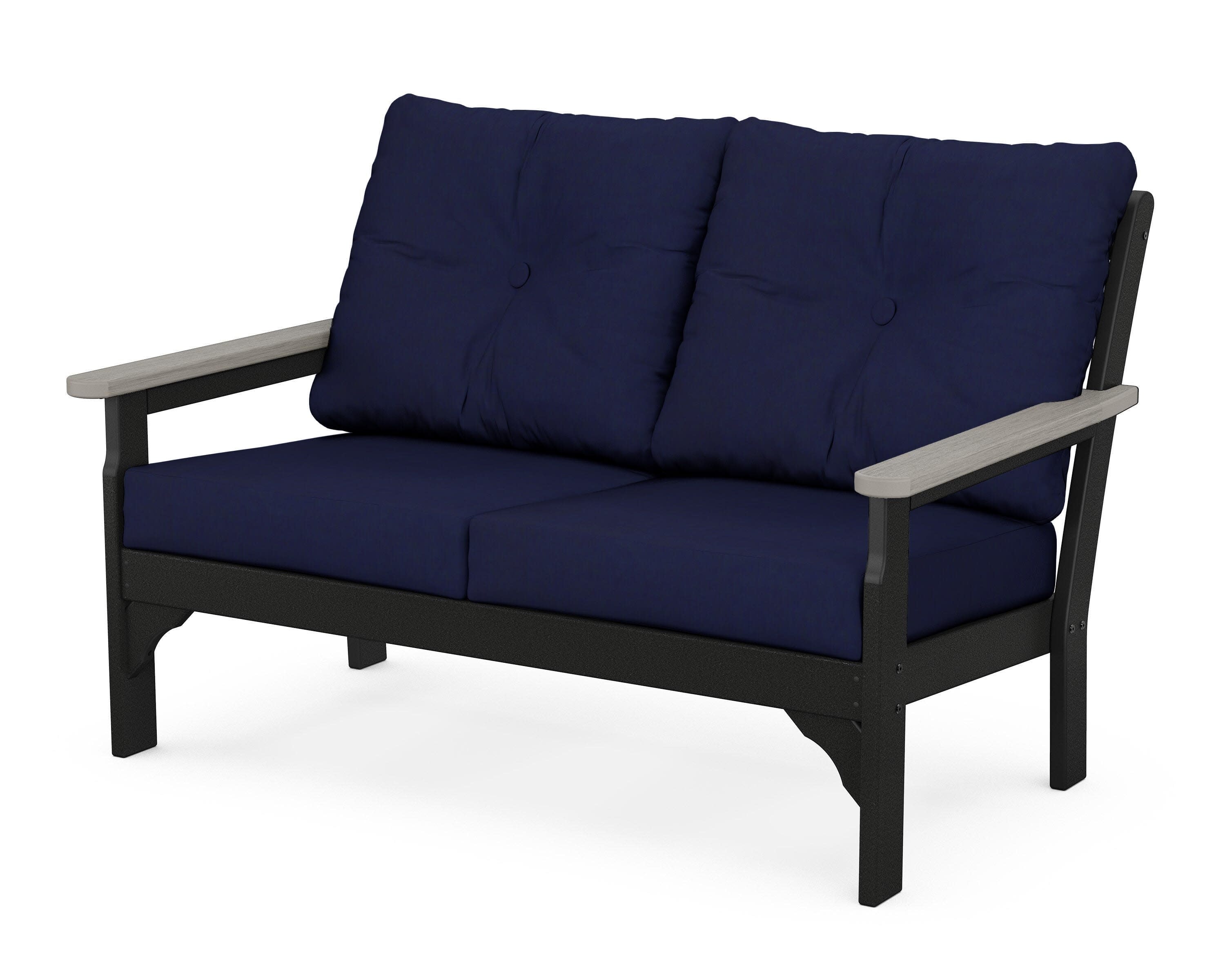 Vineyard Deep Seating Loveseat in Black / Driftwood / Navy