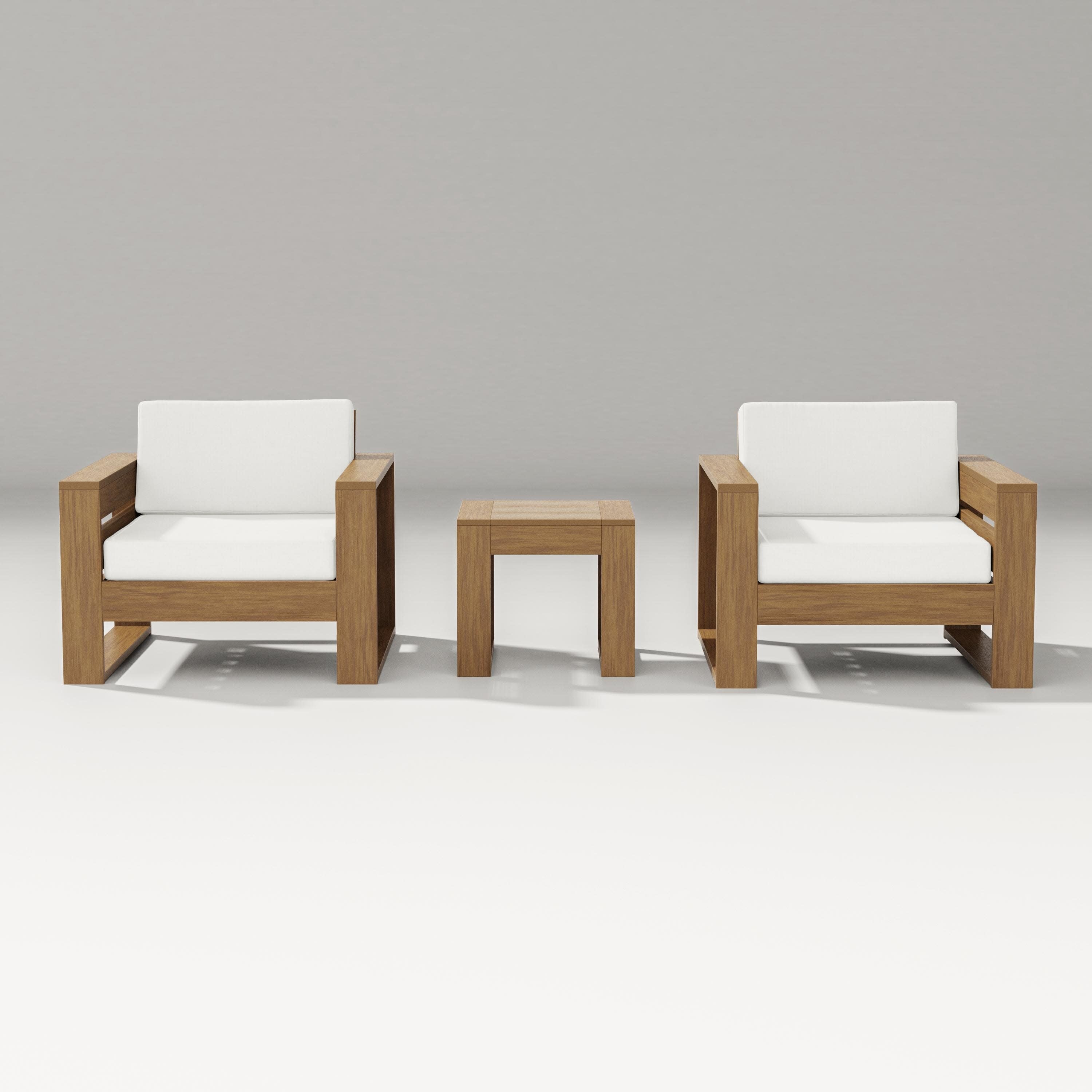 Latitude 3-Piece Lounge Chair Set in Natural / Natural Linen