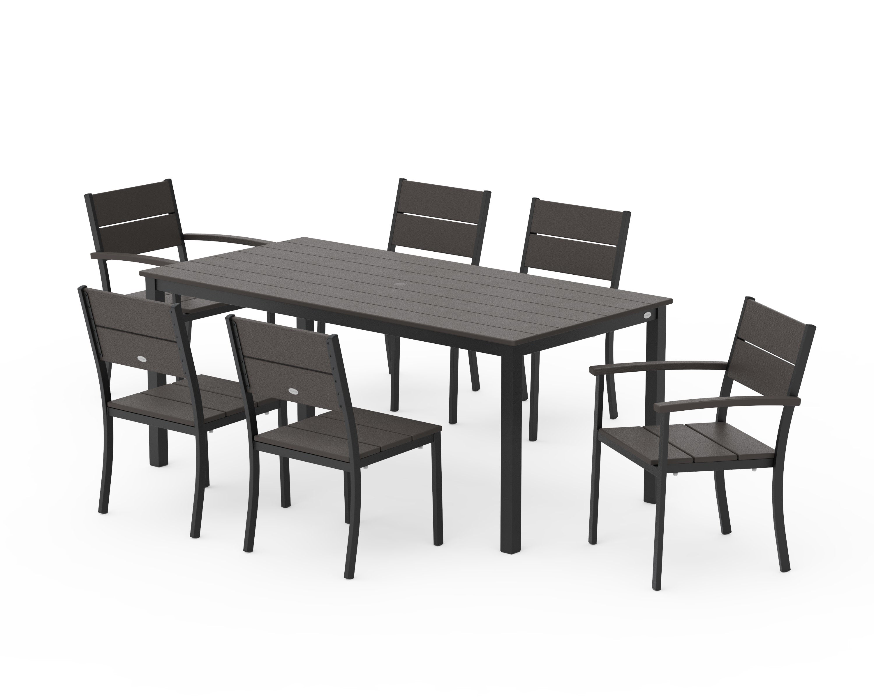 Main Street 7-Piece Dining Set in Black / Vintage Coffee