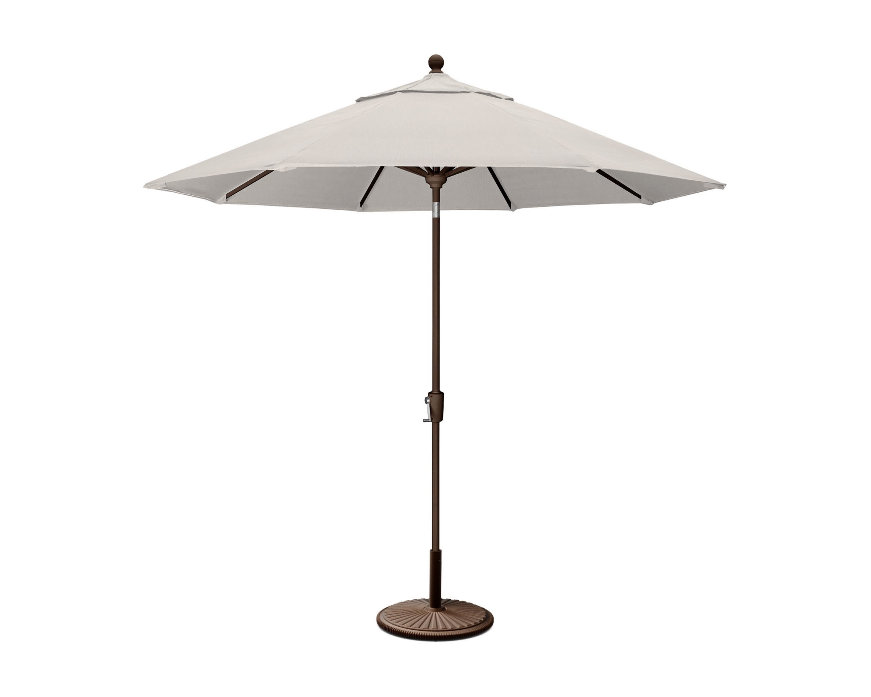 9' Tilt Market Umbrella & Base in Black / Exhale Teak