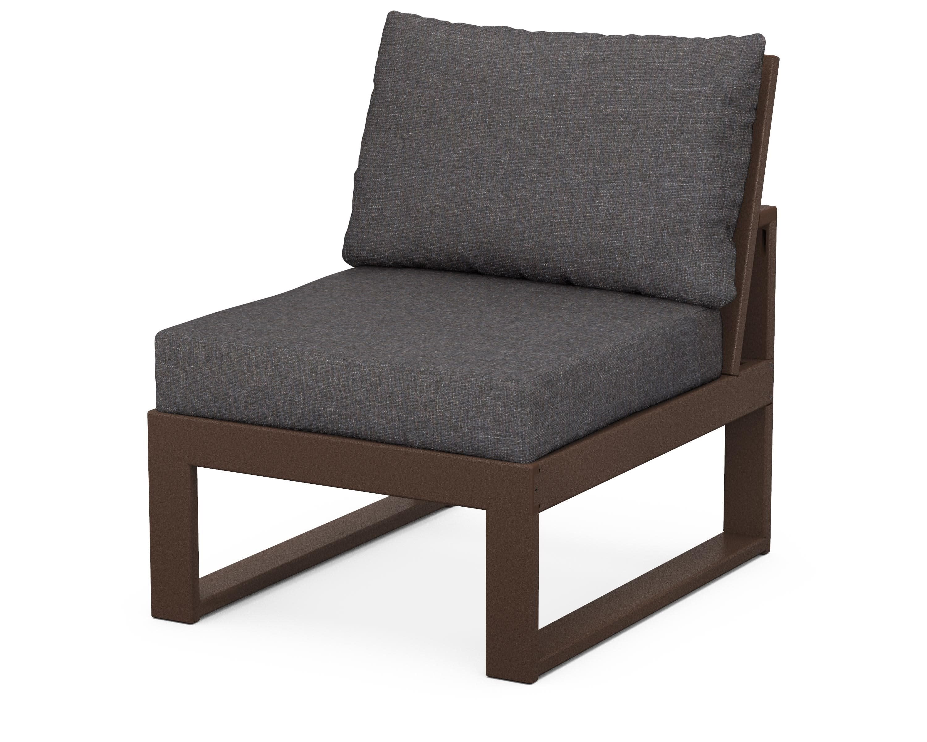 Modular Armless Chair in Mahogany / Ash Charcoal
