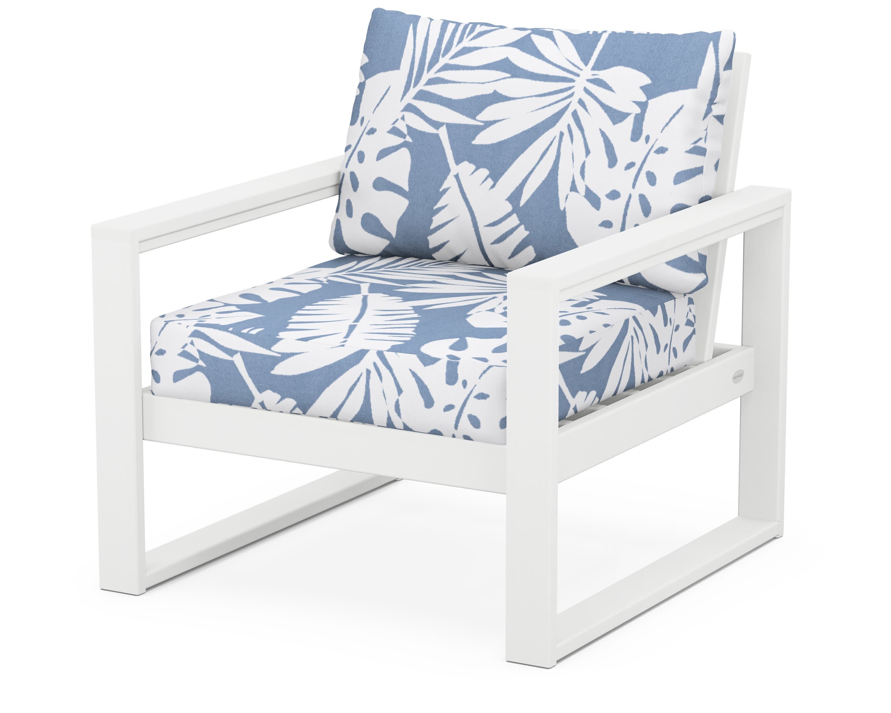 EDGE Club Chair in White / Leaf Sky Blue