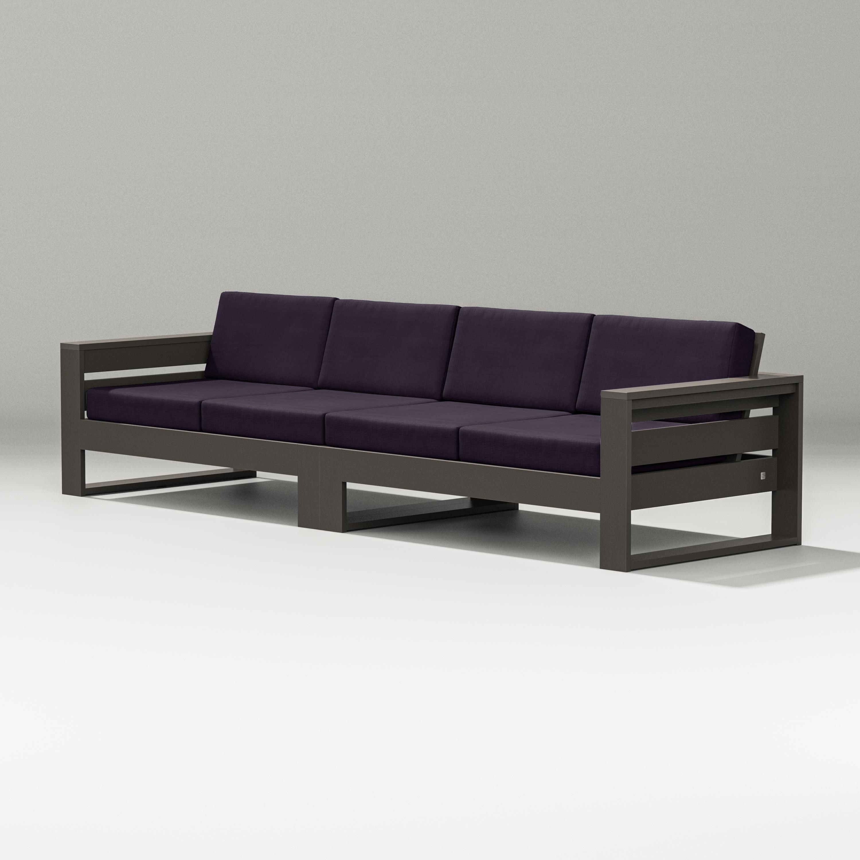 Latitude Straight Sectional in Vintage Coffee / Navy Linen