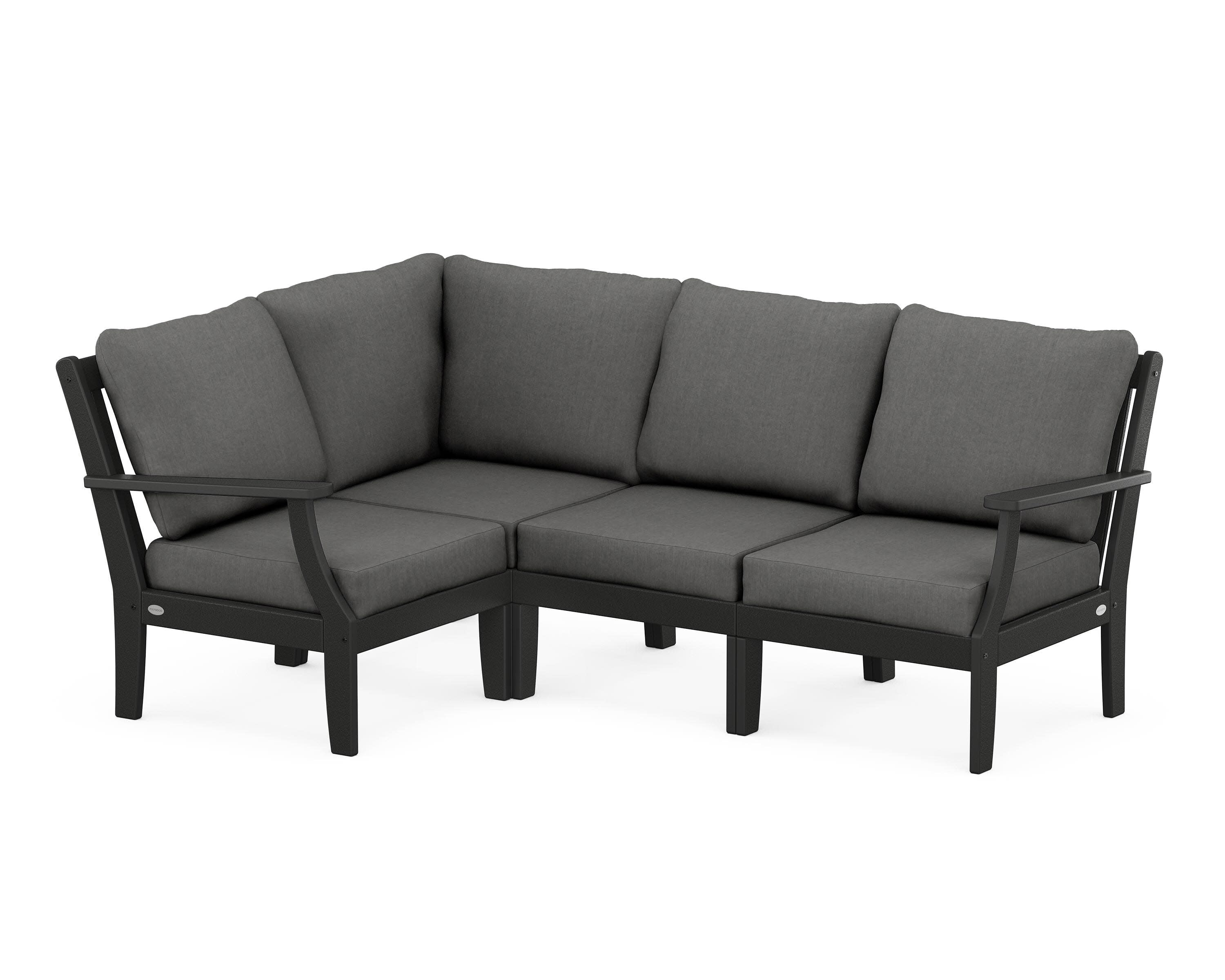 Braxton Modular 4-Piece Deep Seating Set in Black / Spectrum Carbon