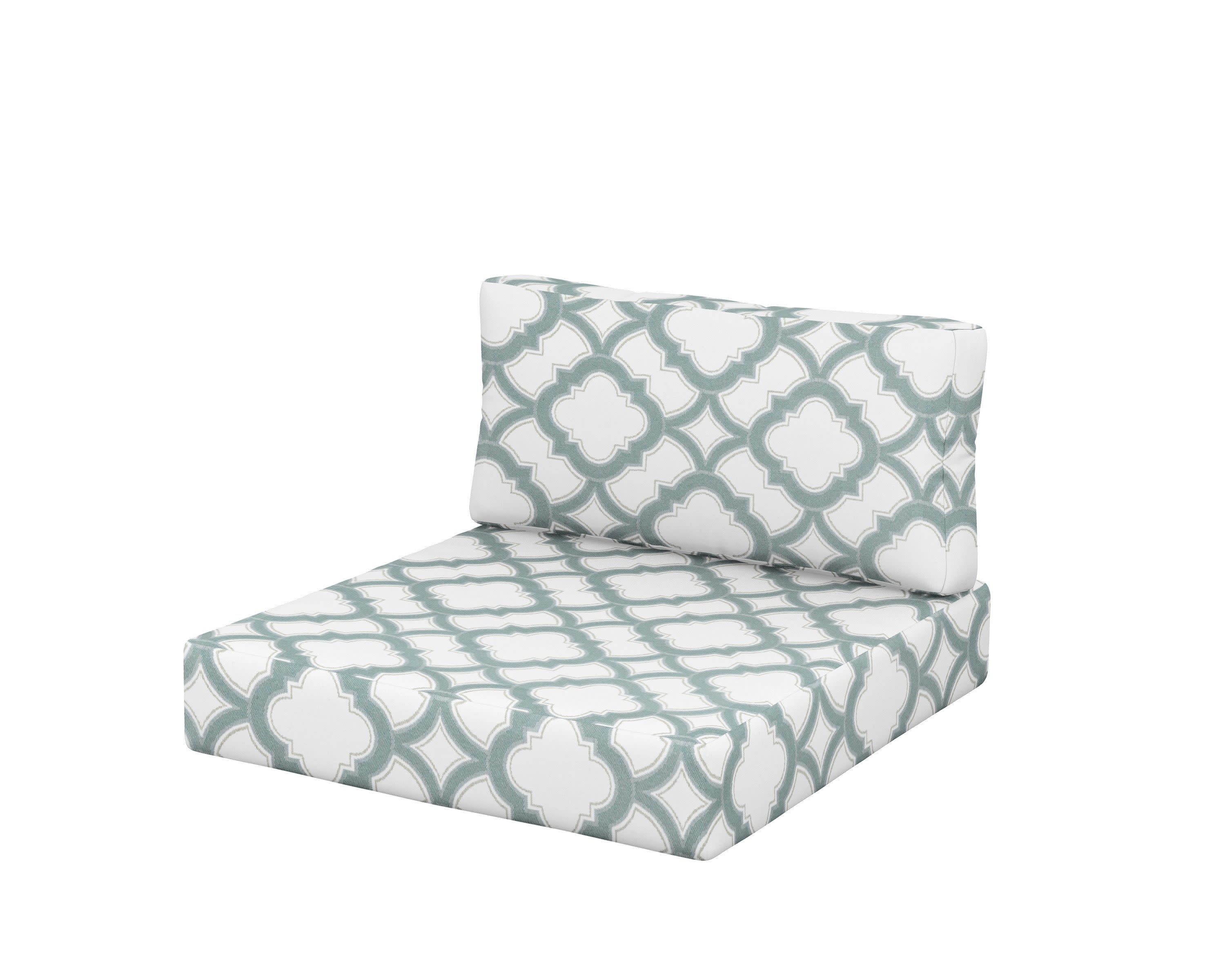 Acadia Back/Seat Cushion Set in Trellis Glacier Spa