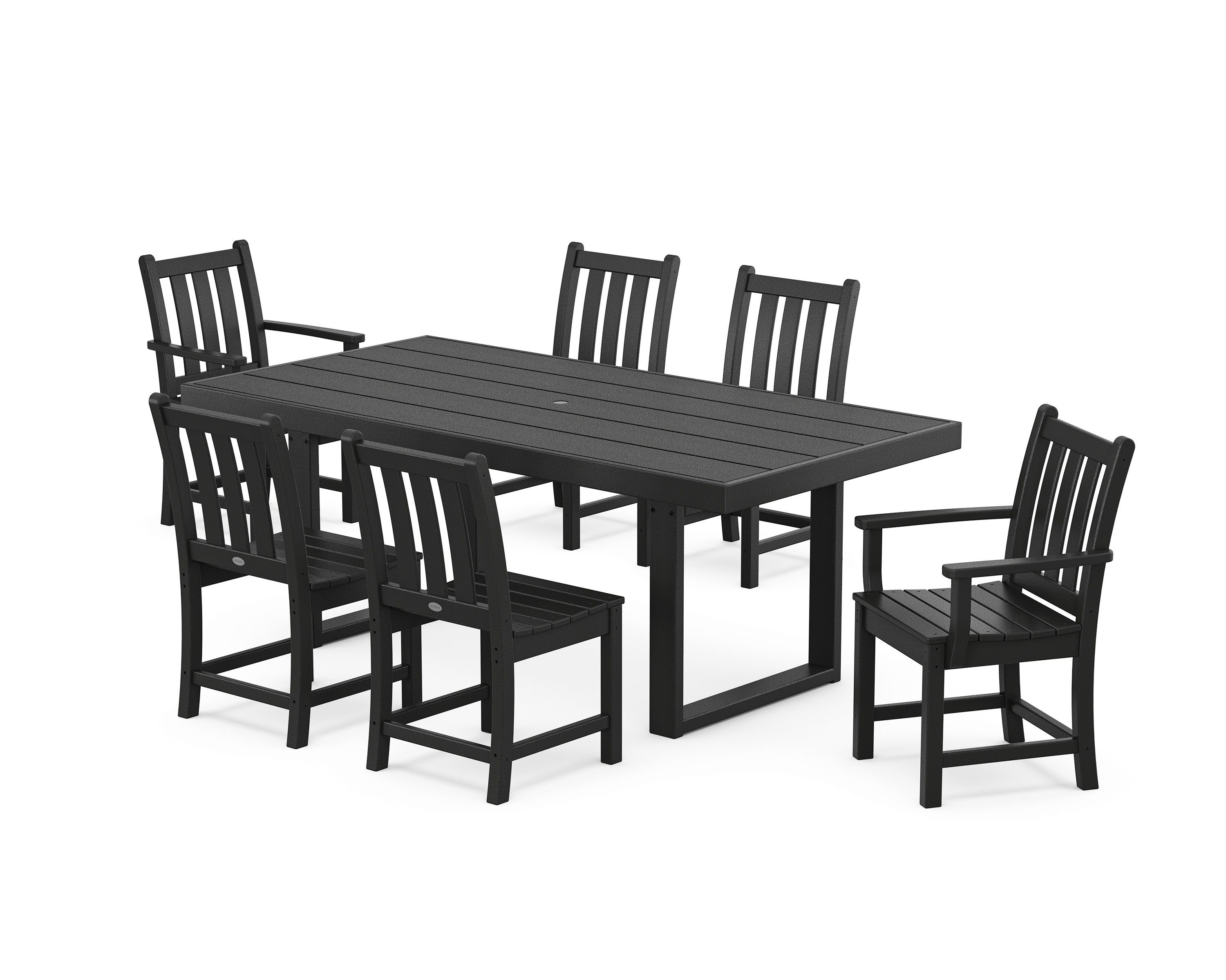 Traditional Garden 7-Piece Dining Set in Black