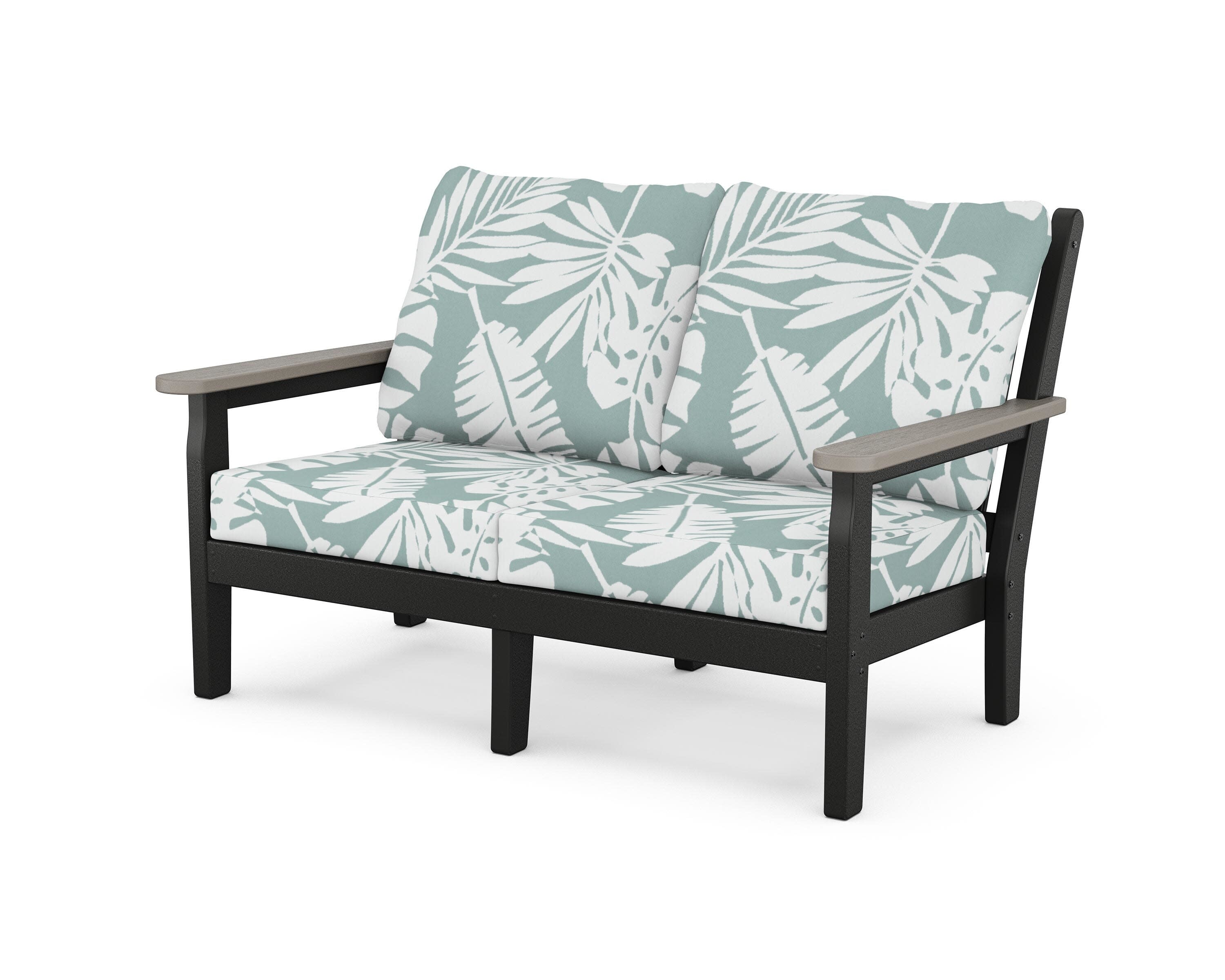 Chippendale Deep Seating Loveseat in Black / Driftwood / Leaf Glacier Spa