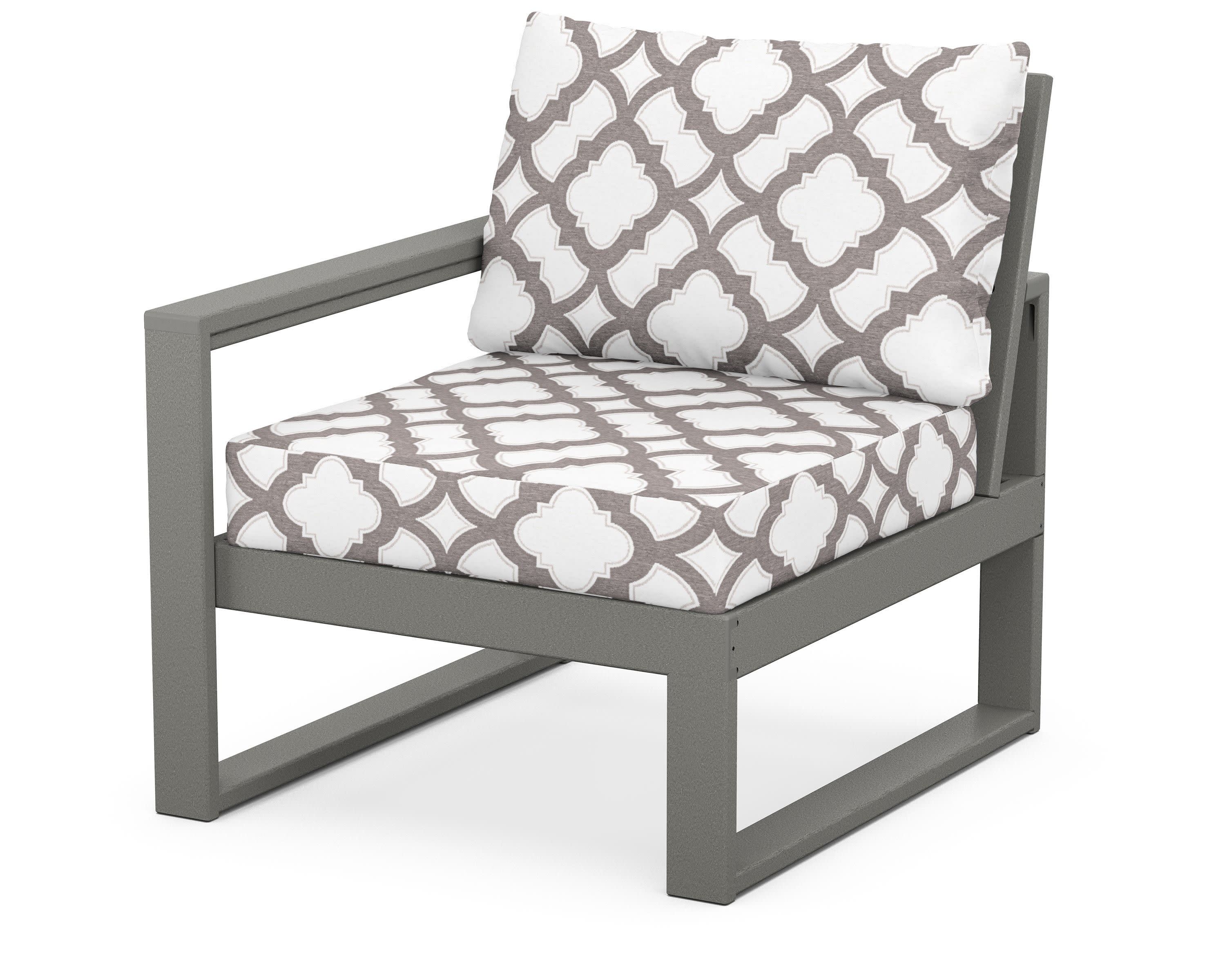 EDGE Modular Left Arm Chair in Slate Grey / Trellis Grey Mist