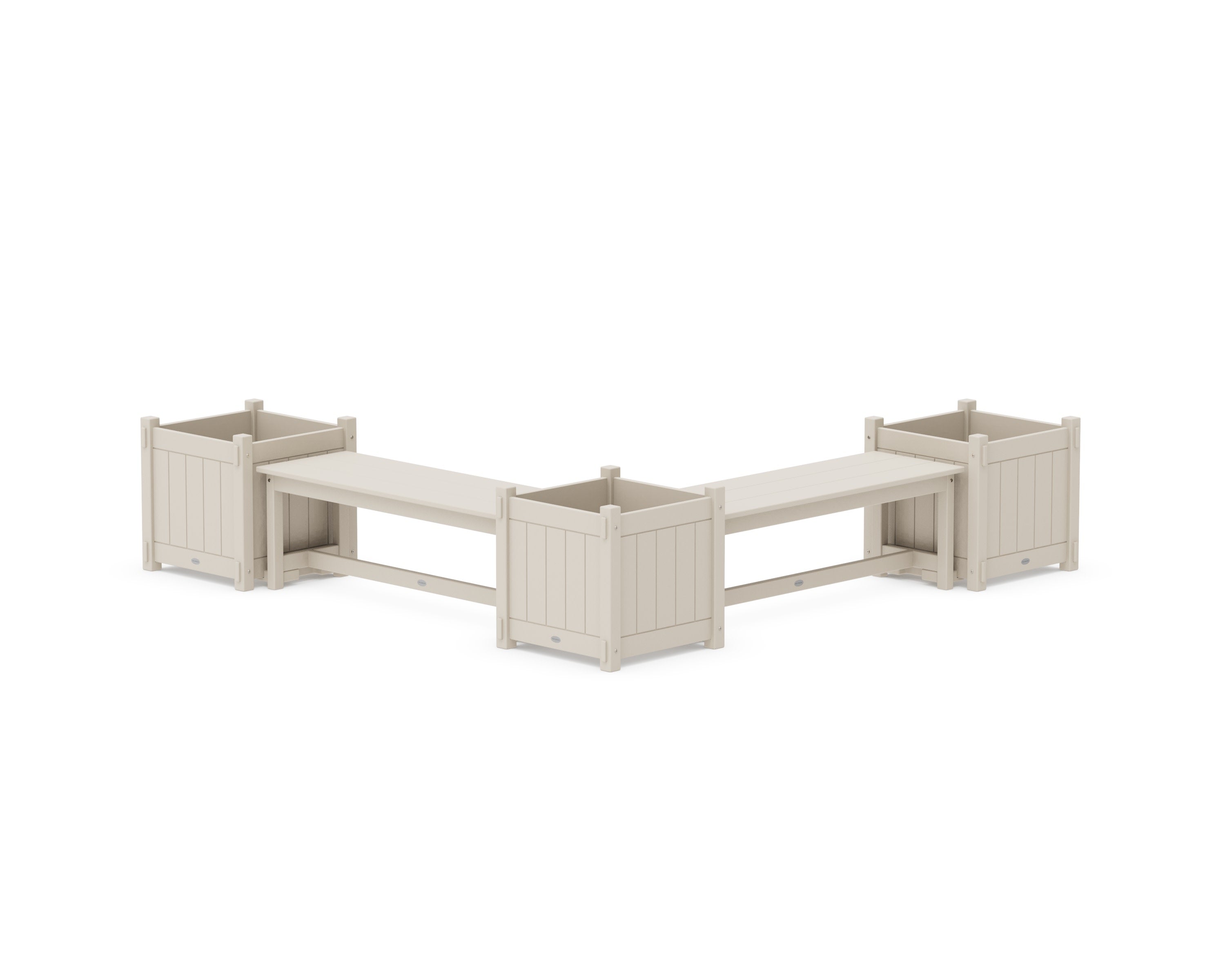 48" Vineyard L- Shaped Planter Bench Corner Set - Large in Sand