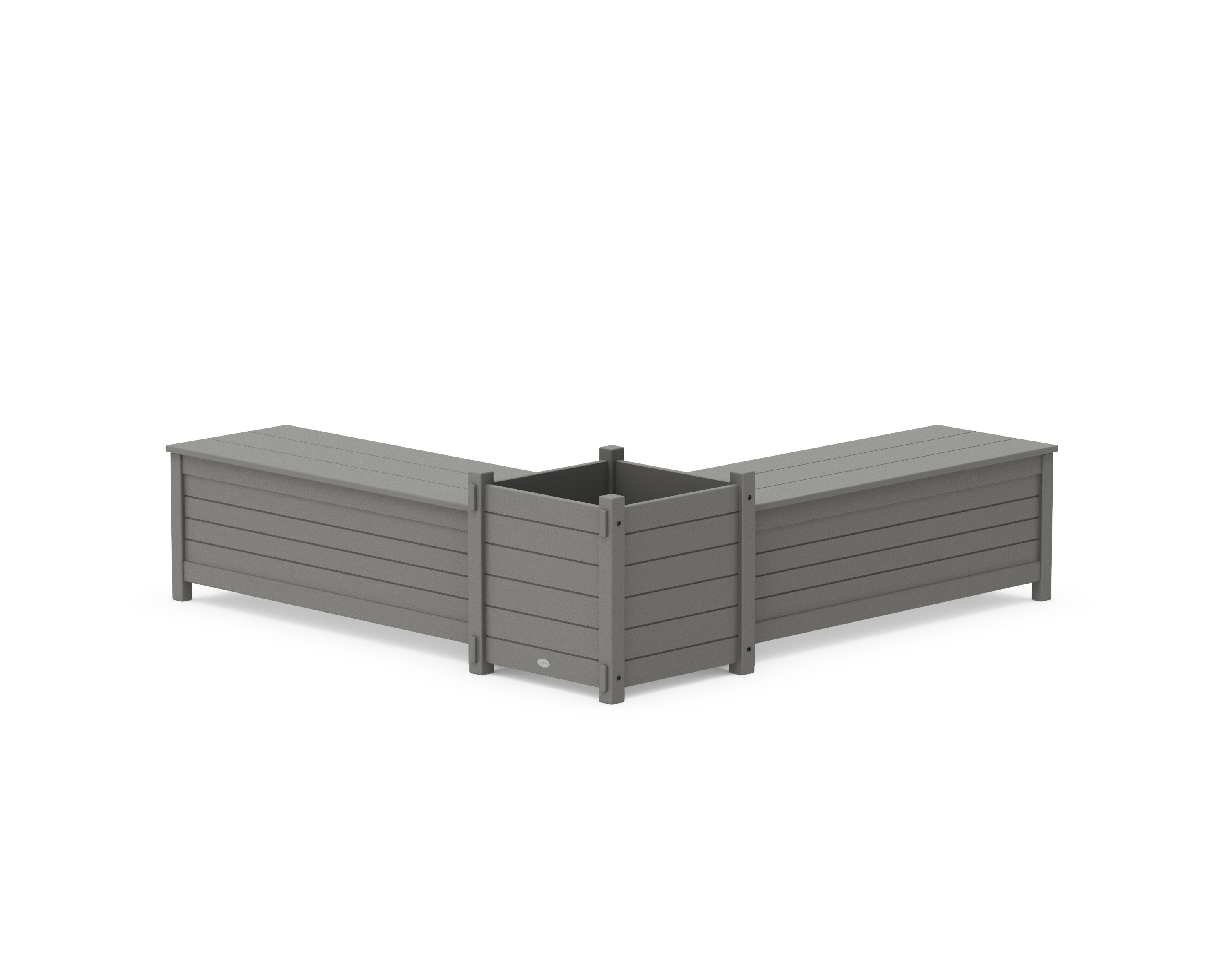 48" Nautical L- Shaped Planter Storage Bench Set- Large
