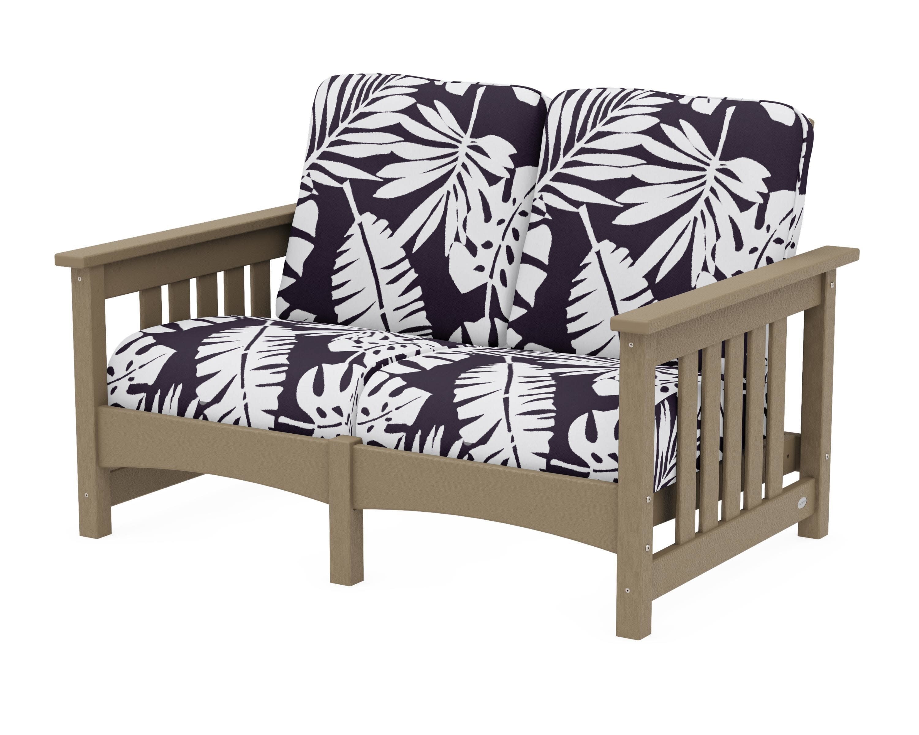 Club Mission Loveseat in Vintage Sahara / Leaf Navy