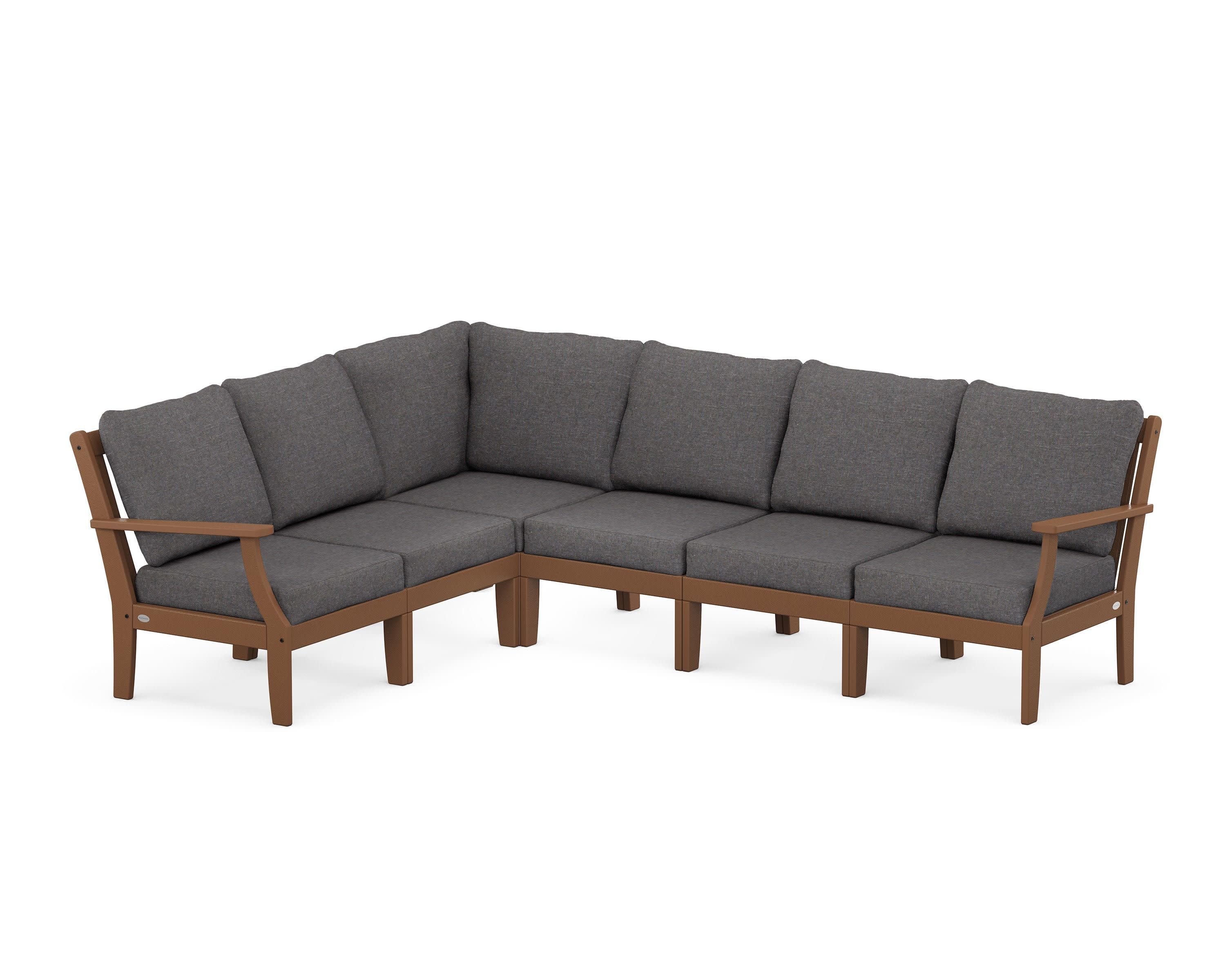 Braxton Modular 6-Piece Deep Seating Set in Teak / Ash Charcoal