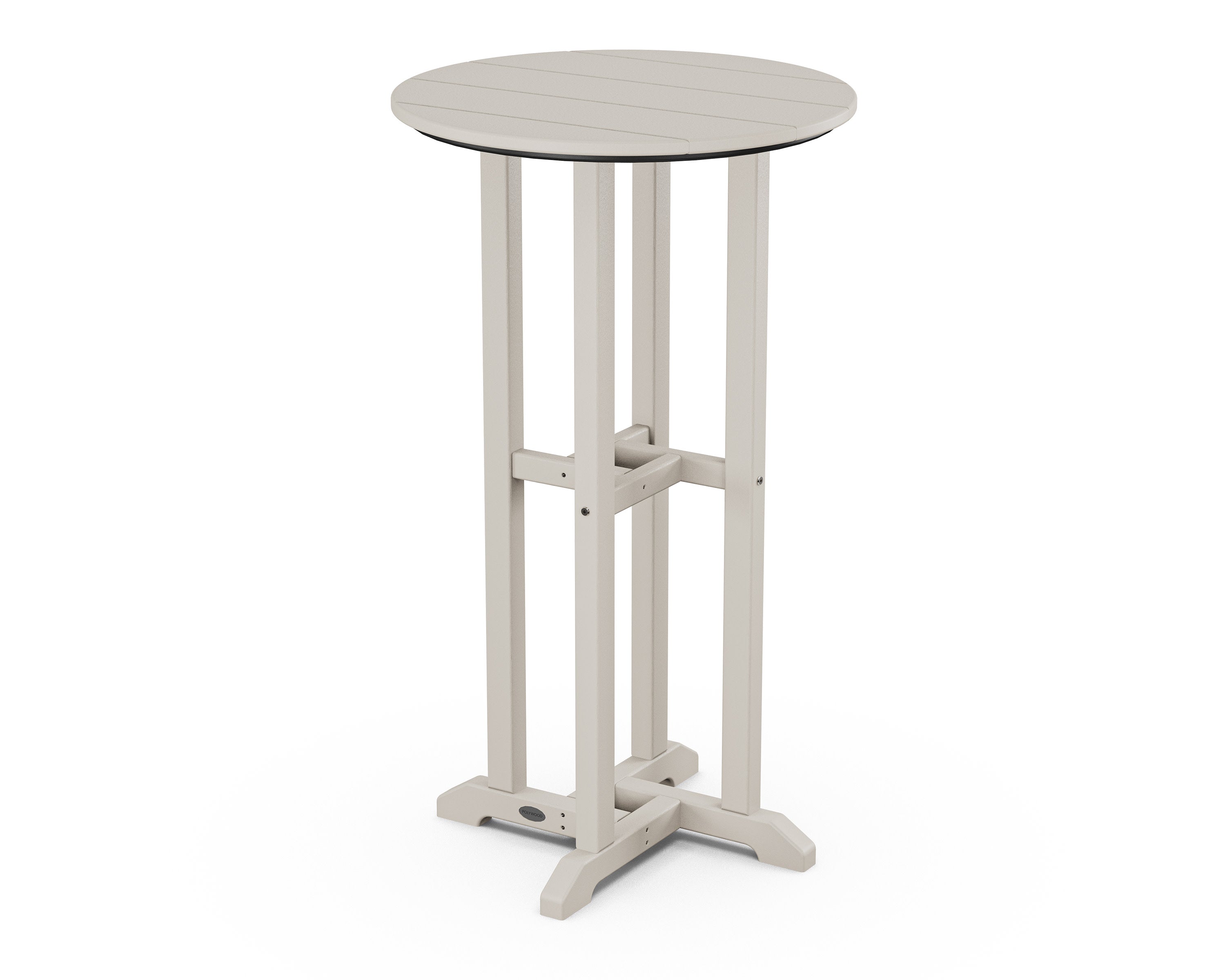 24" Round Farmhouse Bar Bistro Table in Sand