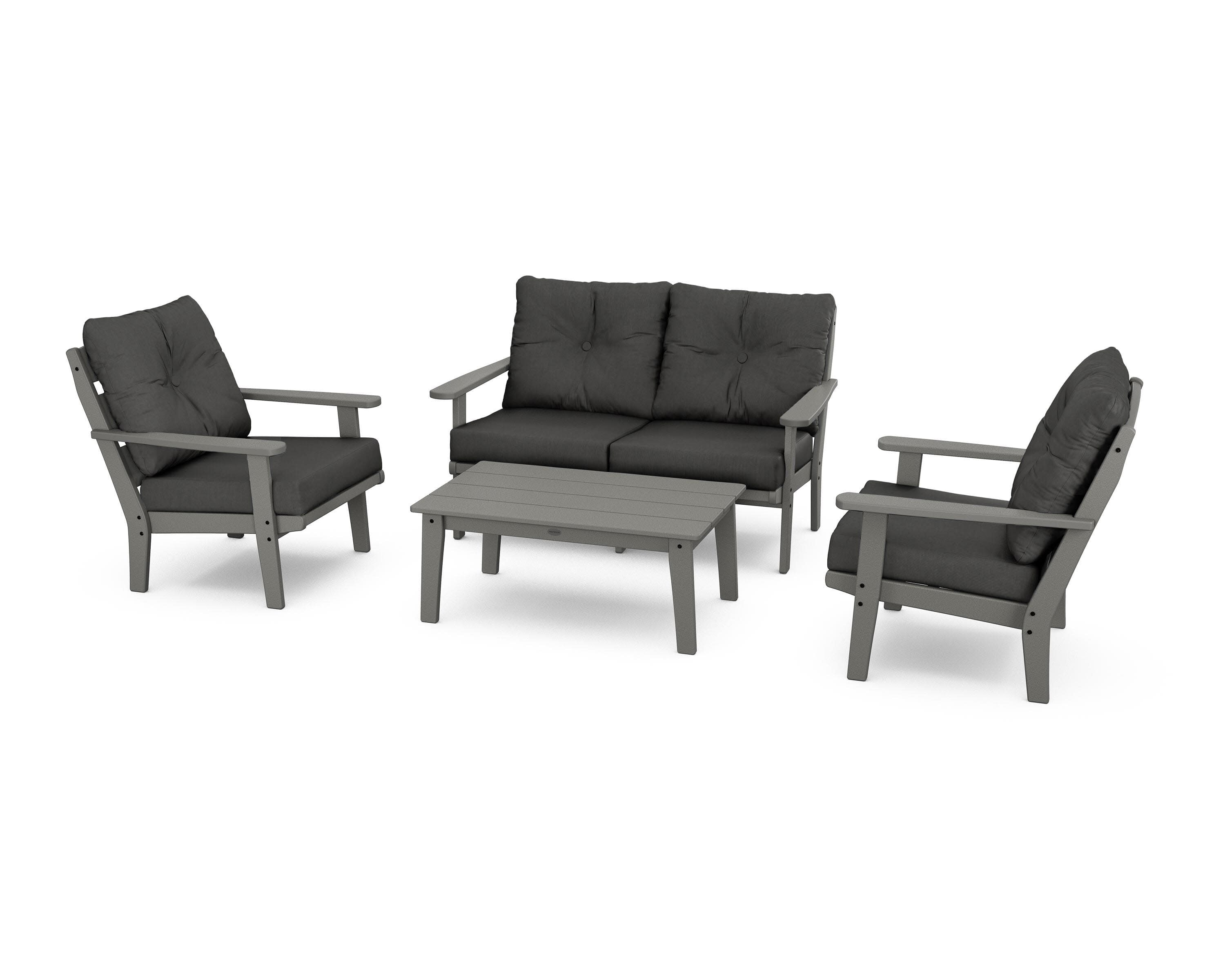 Lakeside 4-Piece Deep Seating Set in Slate Grey / Spectrum Carbon