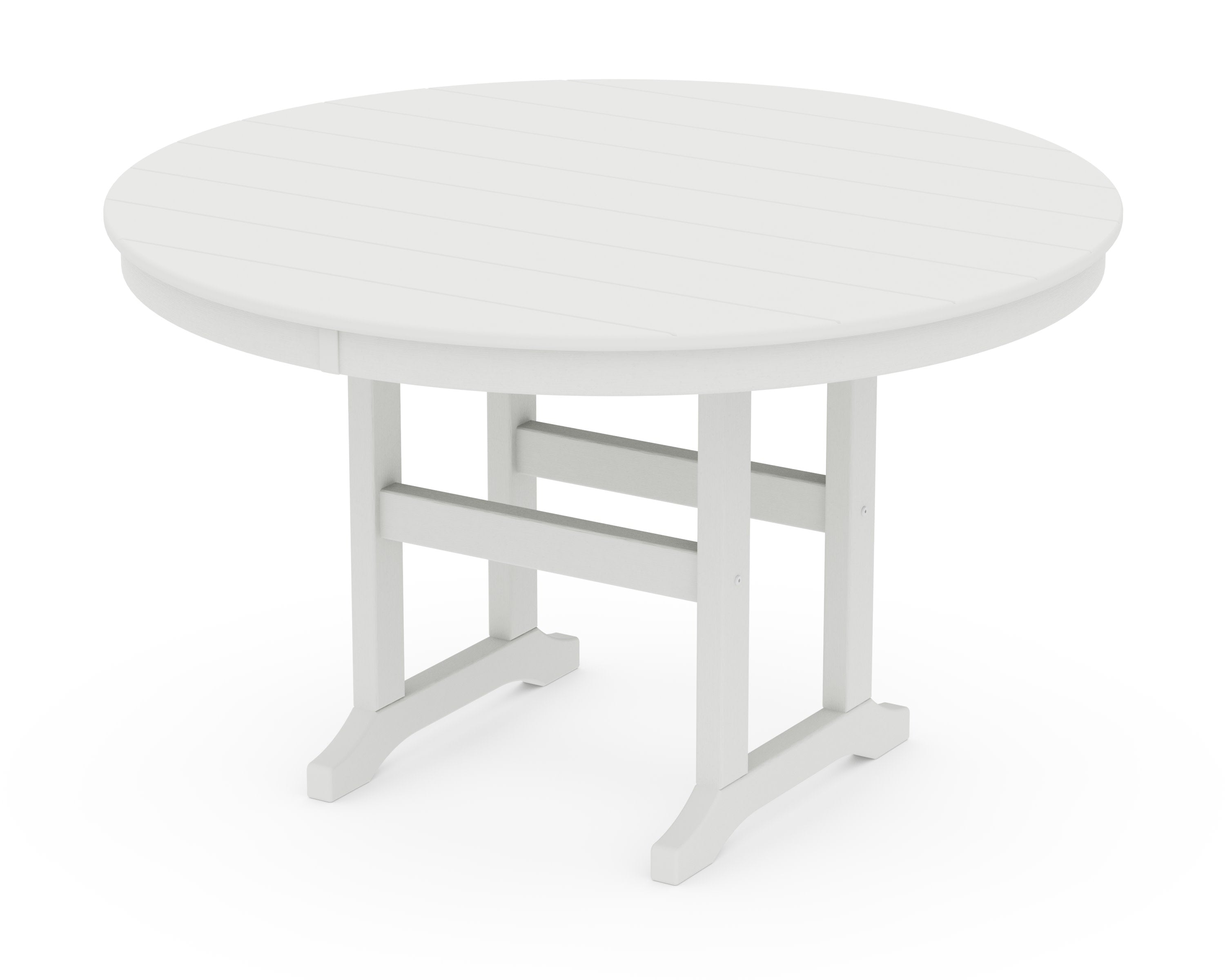 48" Round Farmhouse Dining Table in Vintage White
