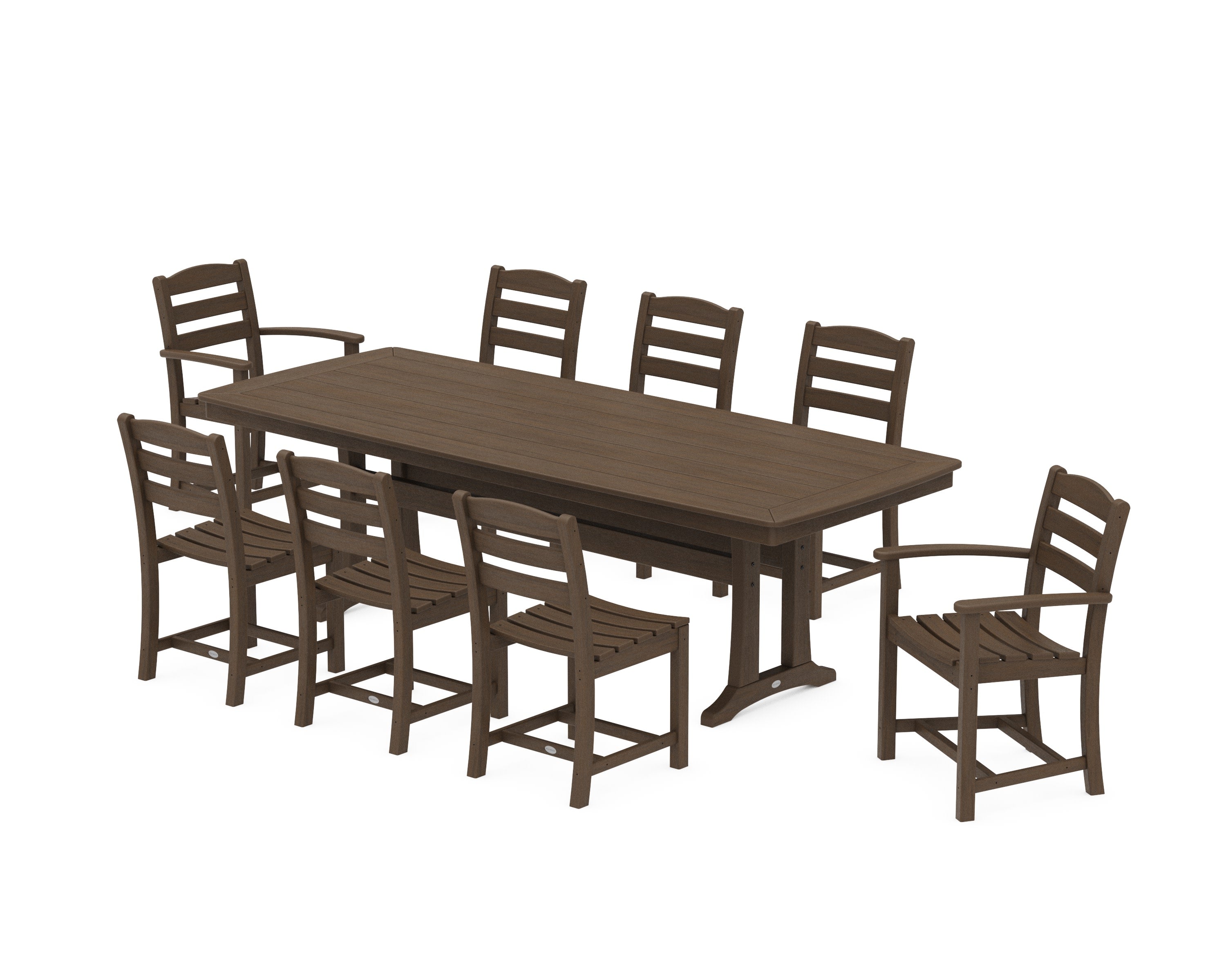 La Casa Caf 9-Piece Dining Set with Trestle Legs in Kona