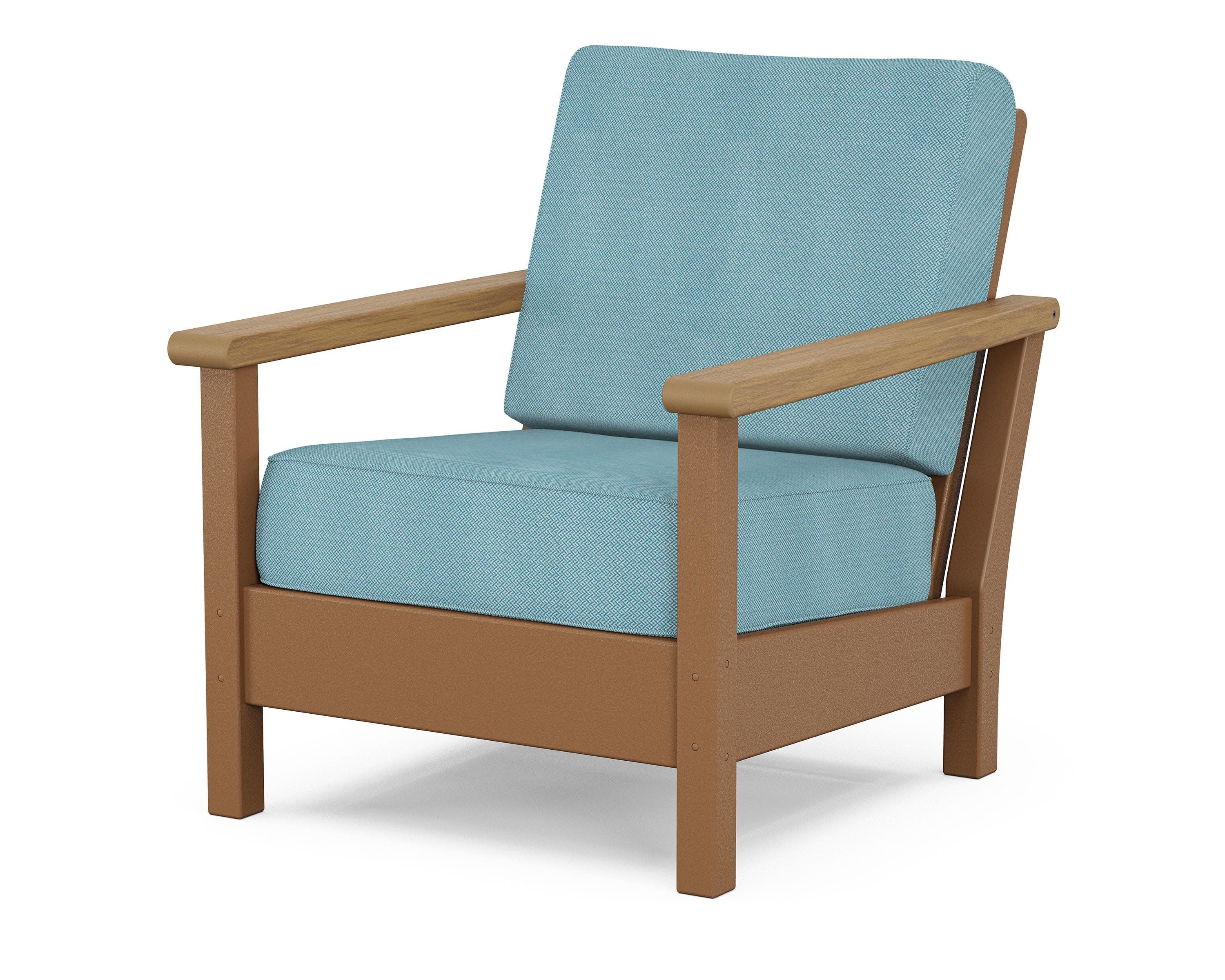 Harbour Deep Seating Chair in Teak / Natural / Lattice Sky Blue