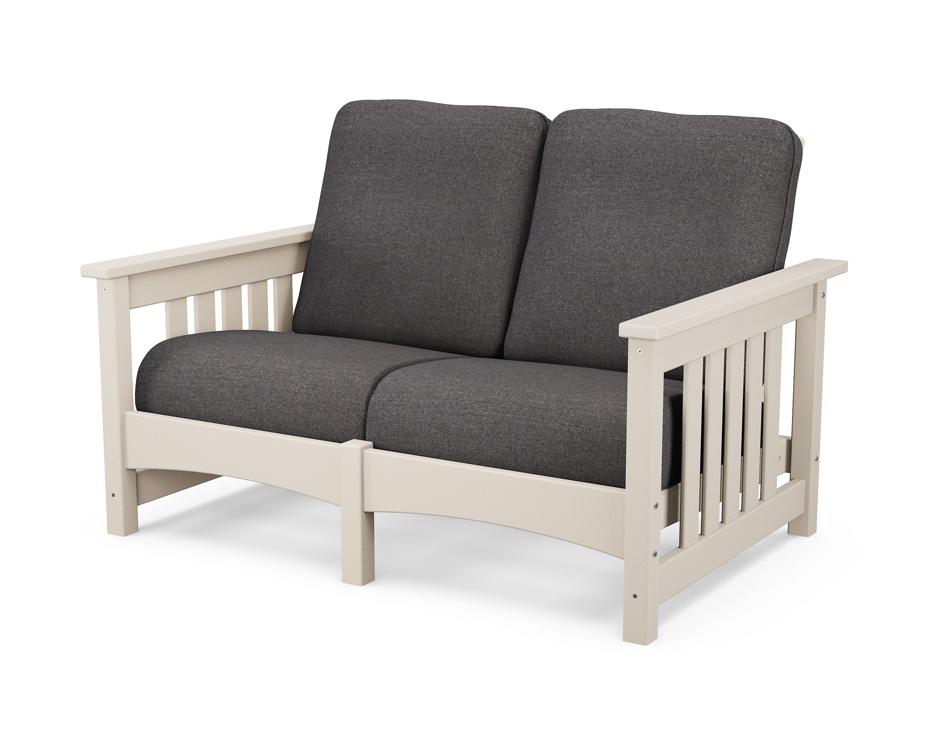 Club Mission Loveseat in Sand / Ash Charcoal