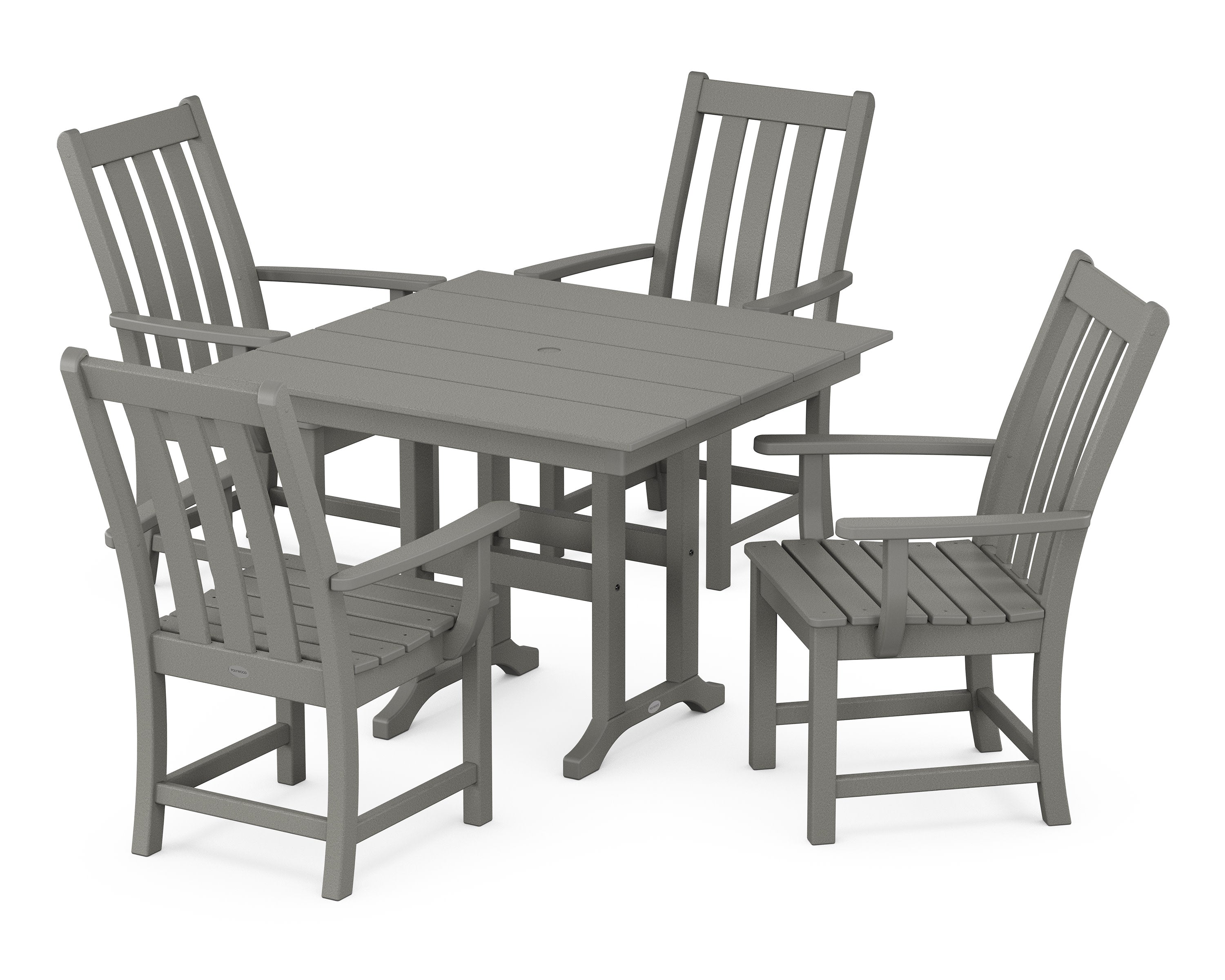 Vineyard 5-Piece Farmhouse Dining Set in Slate Grey