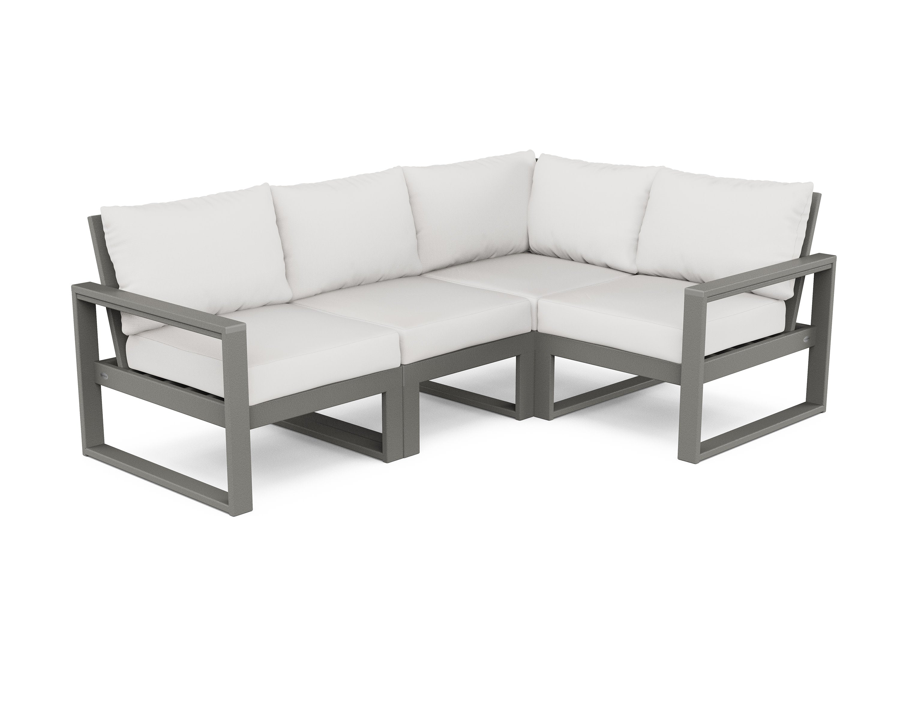 EDGE 4-Piece Modular Deep Seating Set in Slate Grey / Natural Linen