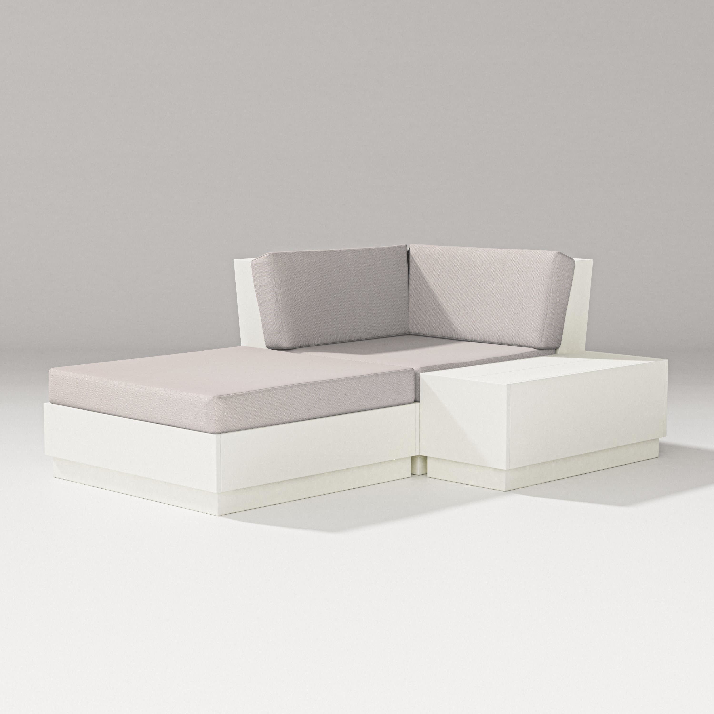Elevate Corner Chaise in Vintage White / Dune Burlap
