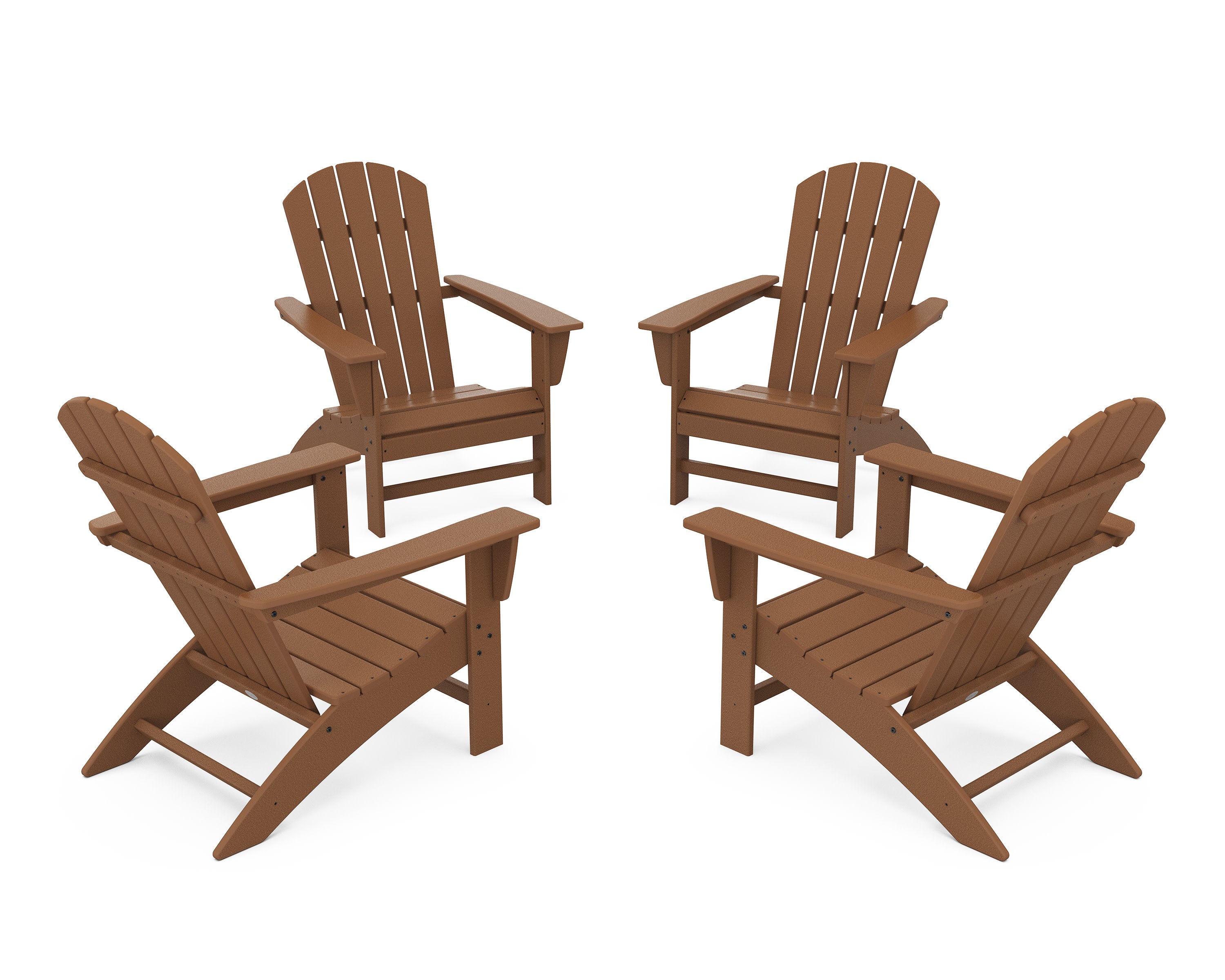 Nautical 4-Piece Adirondack Conversation Set in Teak