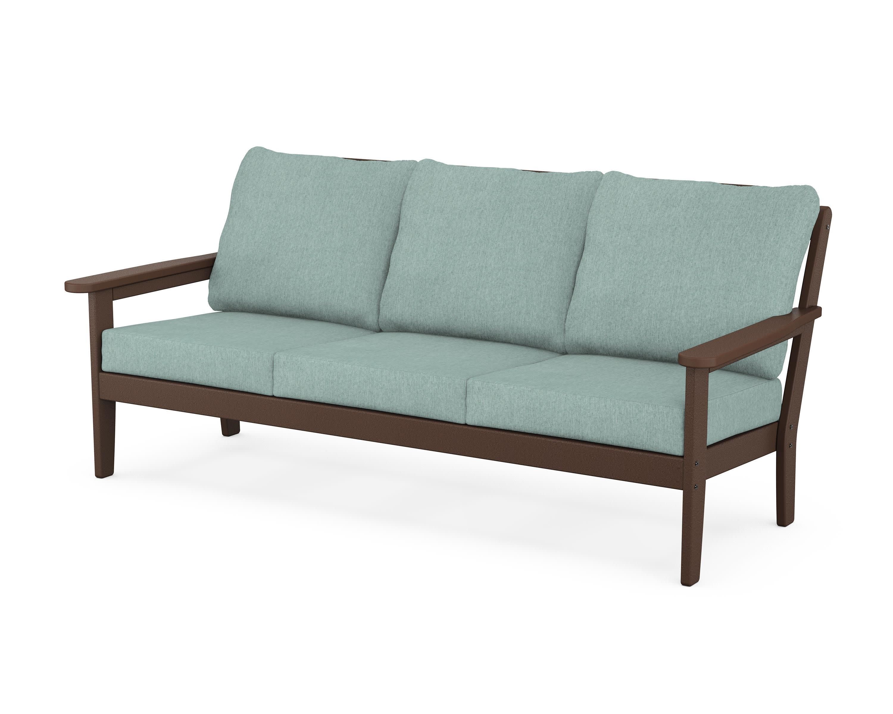 Cottage Deep Seating Sofa in Mahogany / Glacier Spa