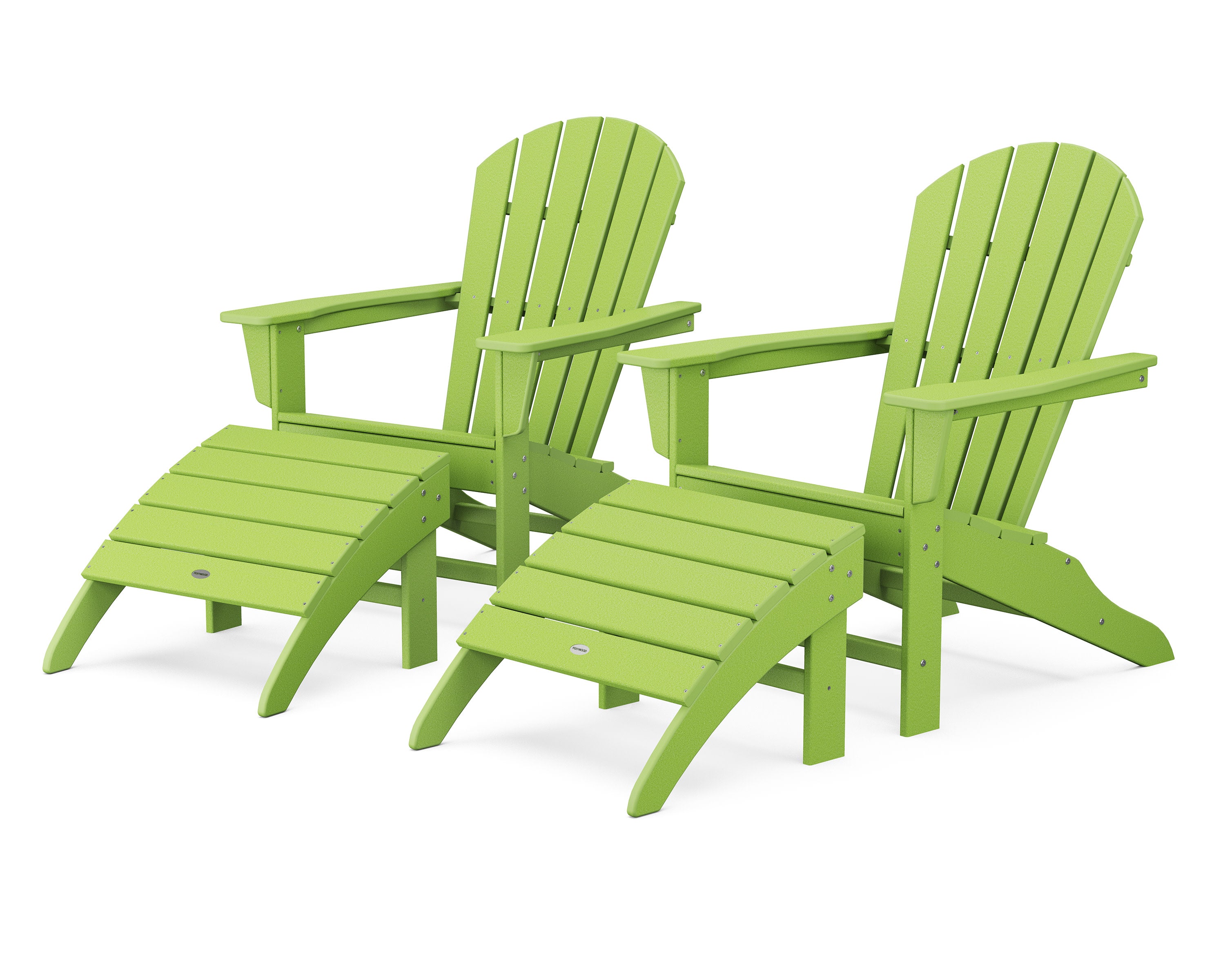 South Beach 4-Piece Adirondack Set in Lime