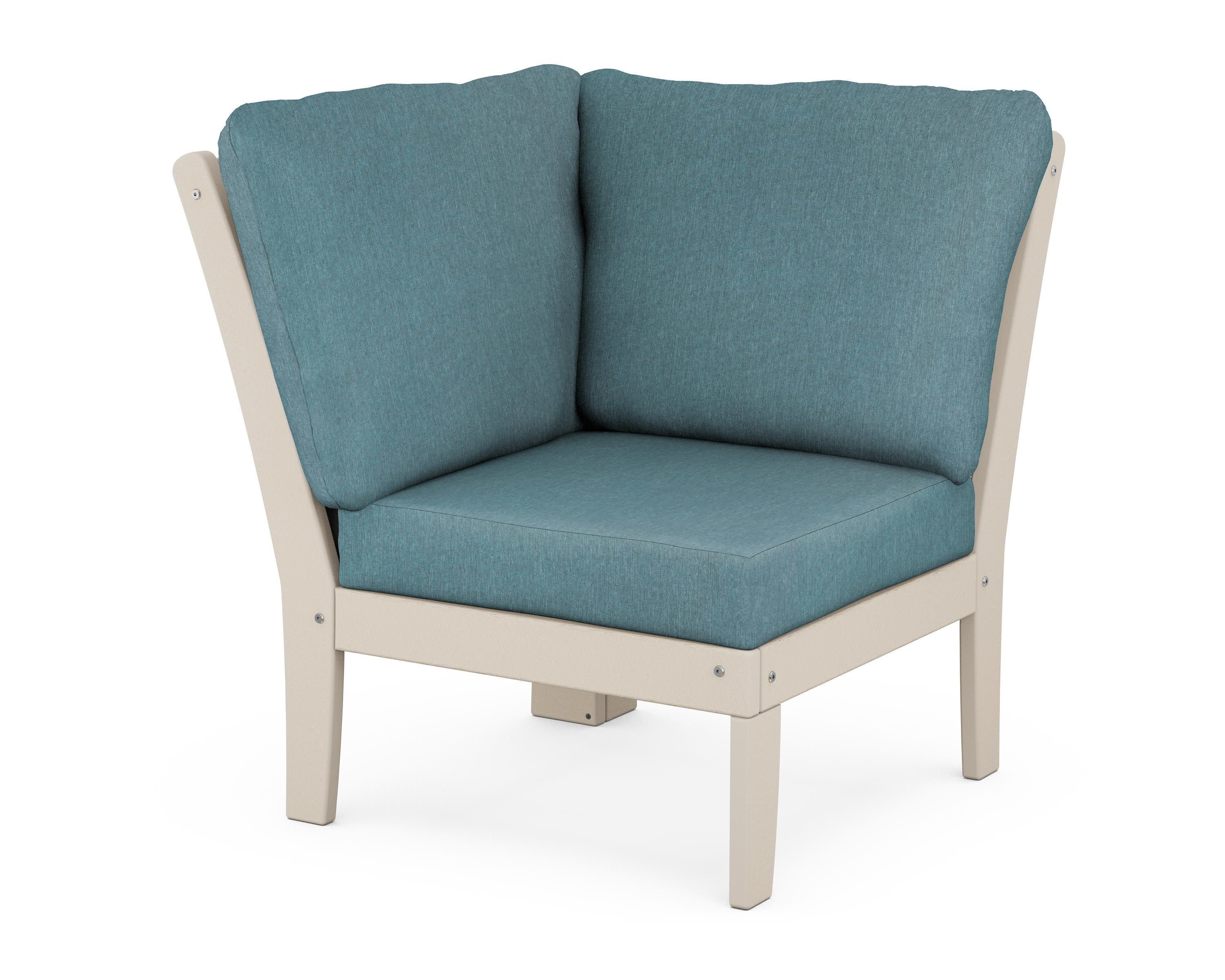 Braxton Modular Corner Chair in Sand / Ocean Teal