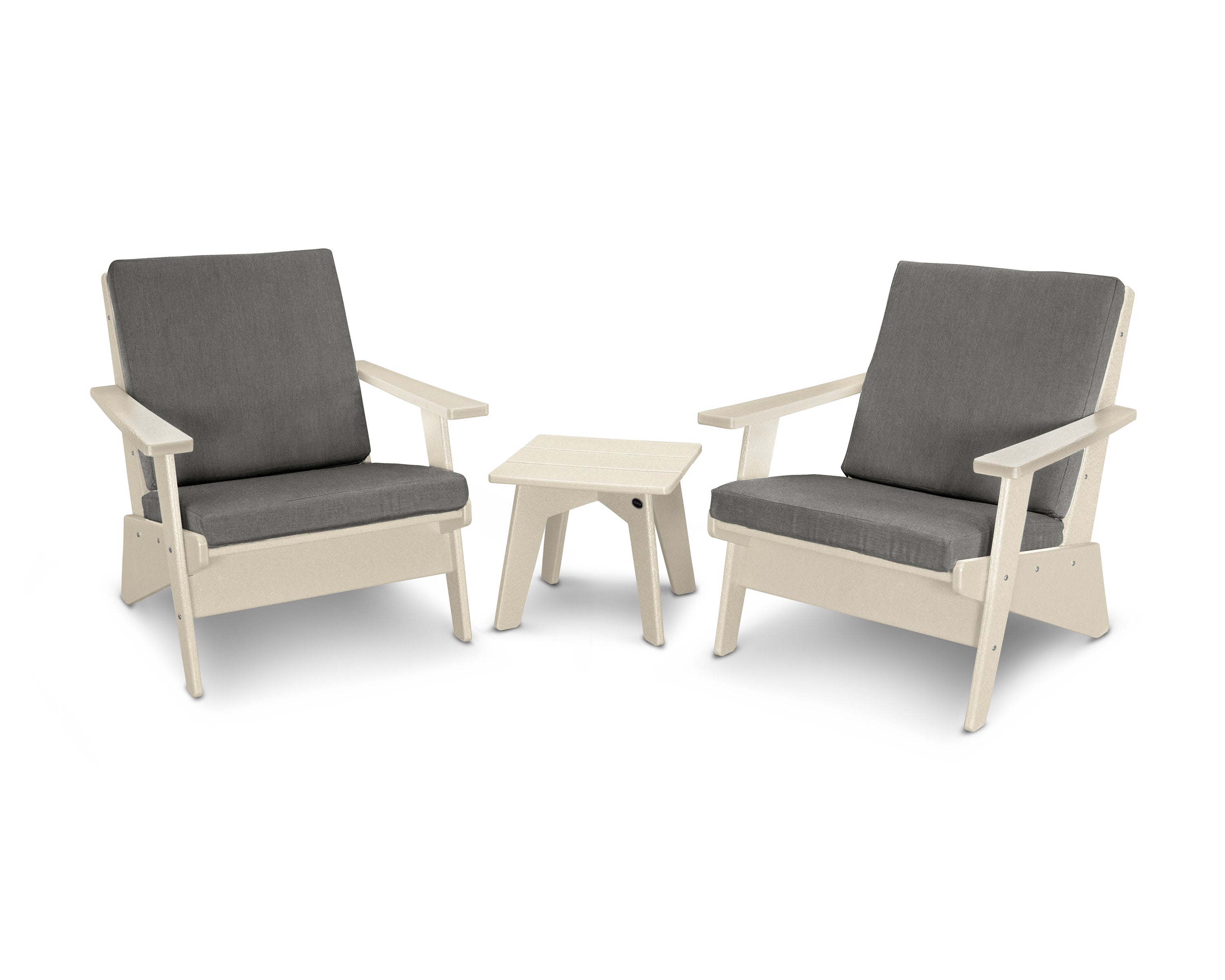 Riviera Modern Lounge 3-Piece Set in Sand / Blend Coal