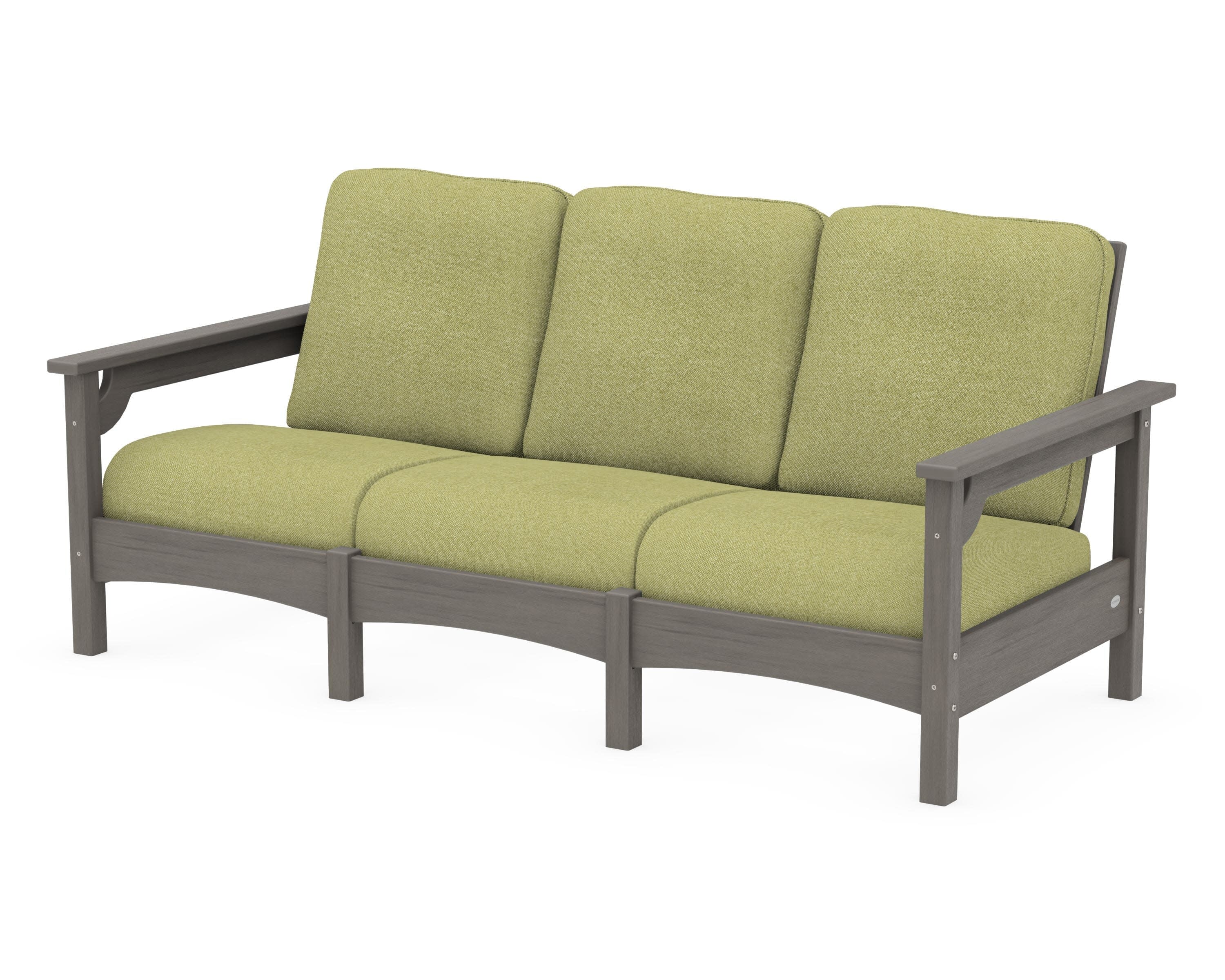 Club Sofa in Driftwood / Chartreuse Boucle