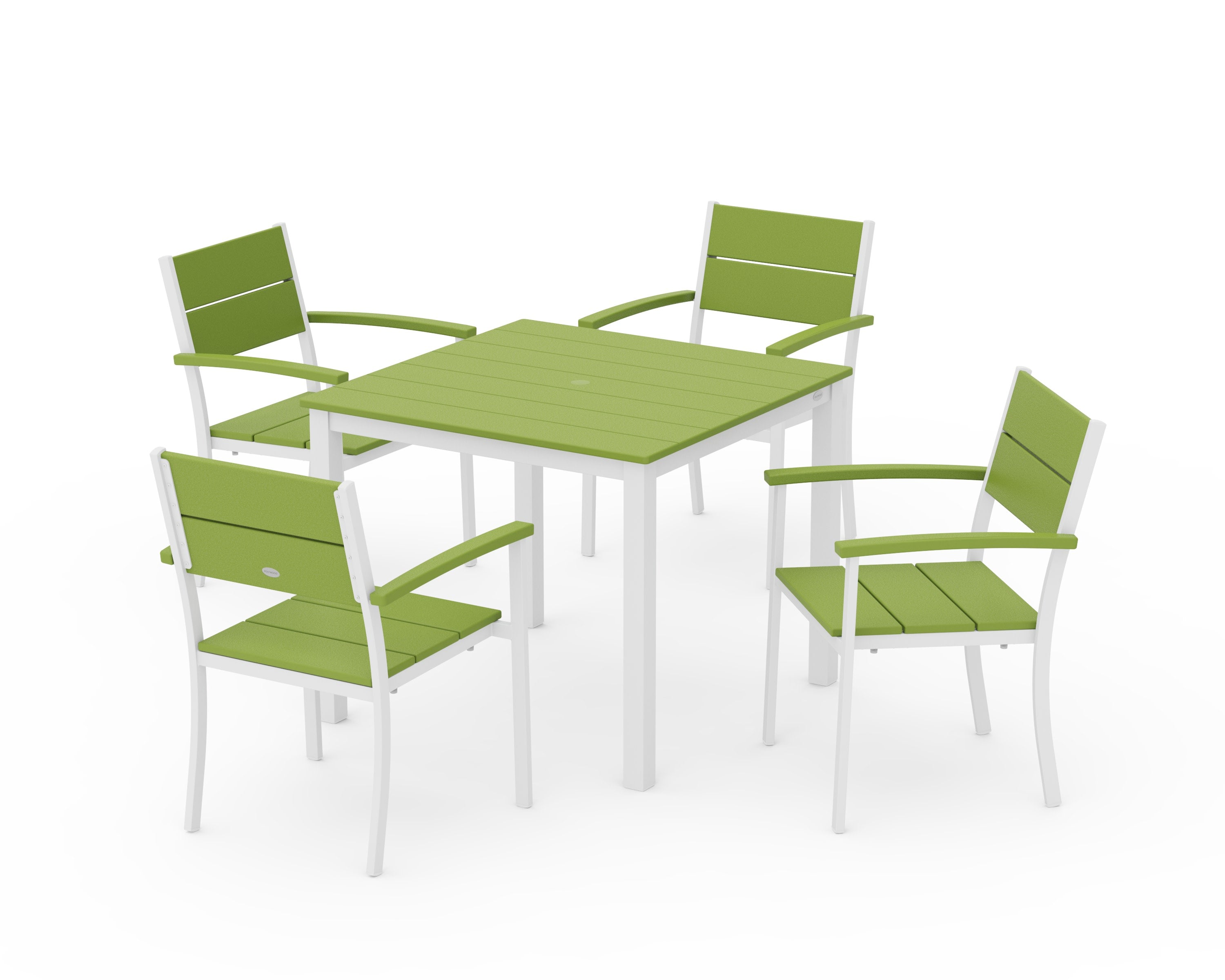 Main Street 5-Piece Dining Set in White / Lime