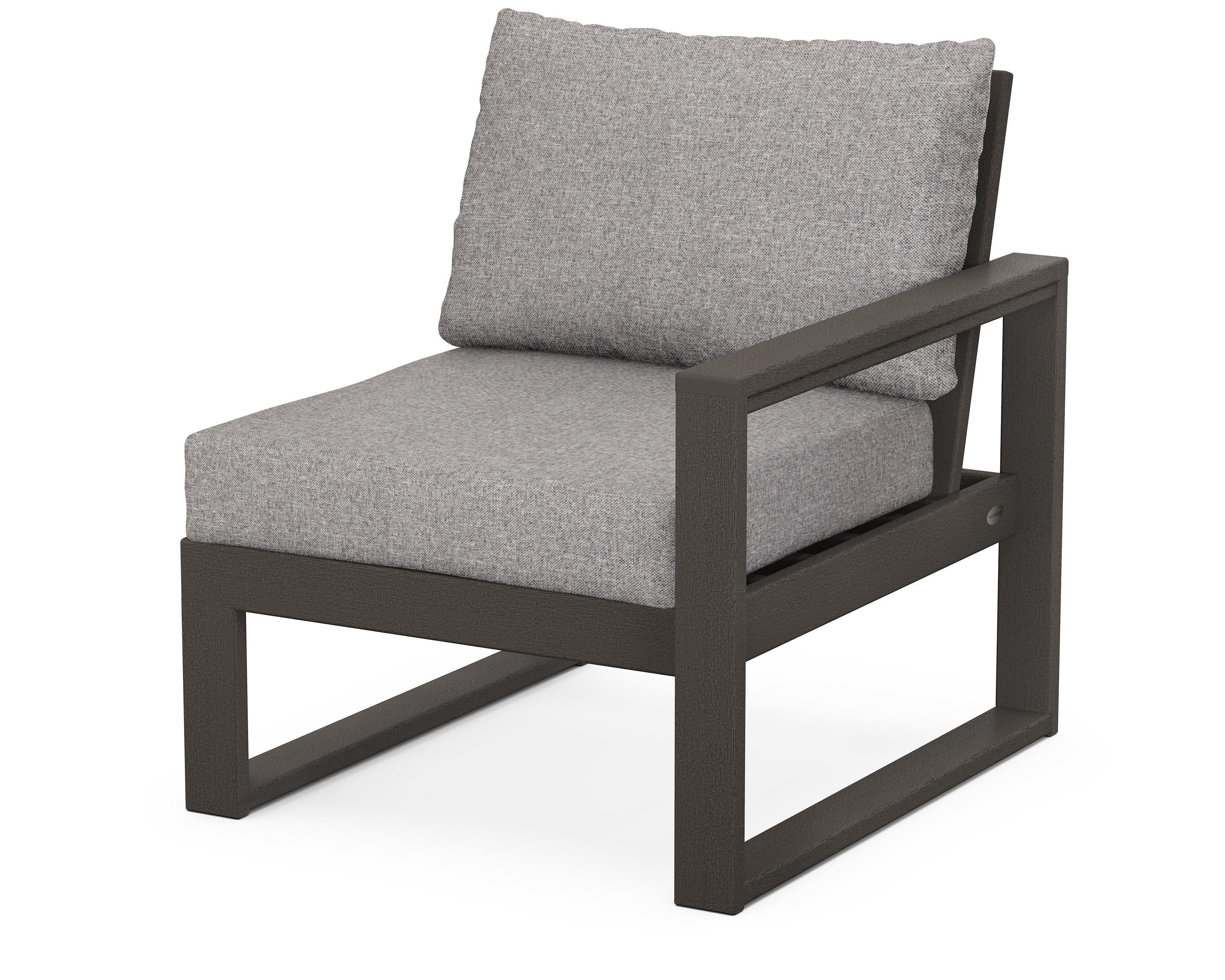 EDGE Modular Right Arm Chair in Vintage Coffee / Grey Mist