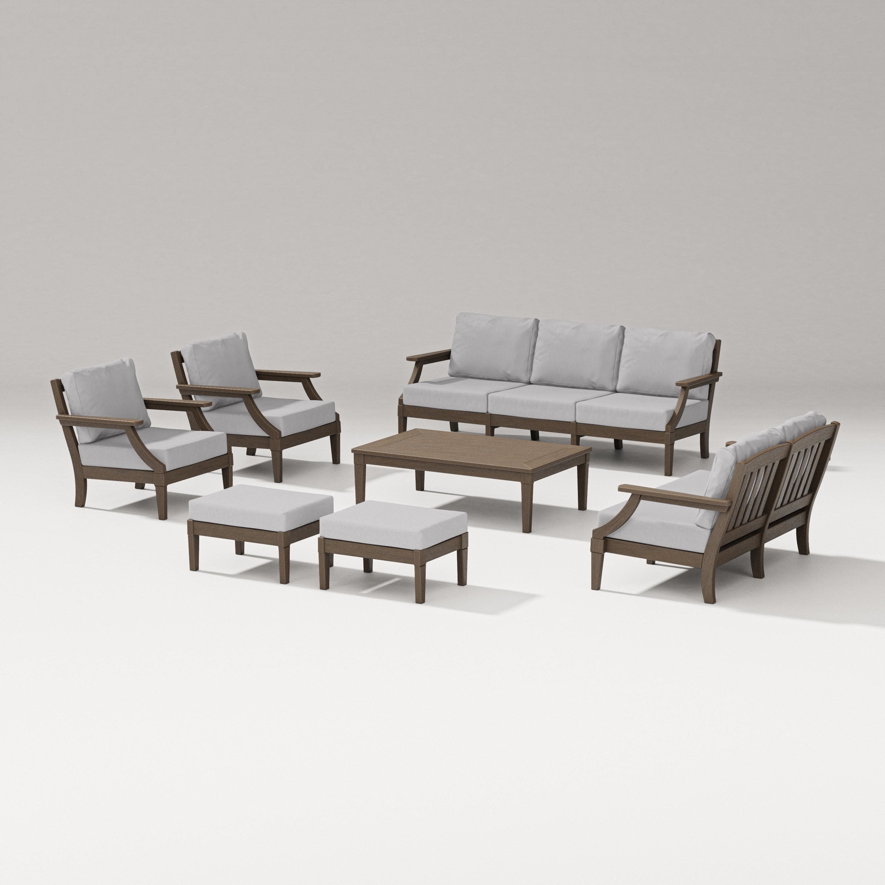 Estate 7-Piece Lounge Sofa Set in Kona / Granite