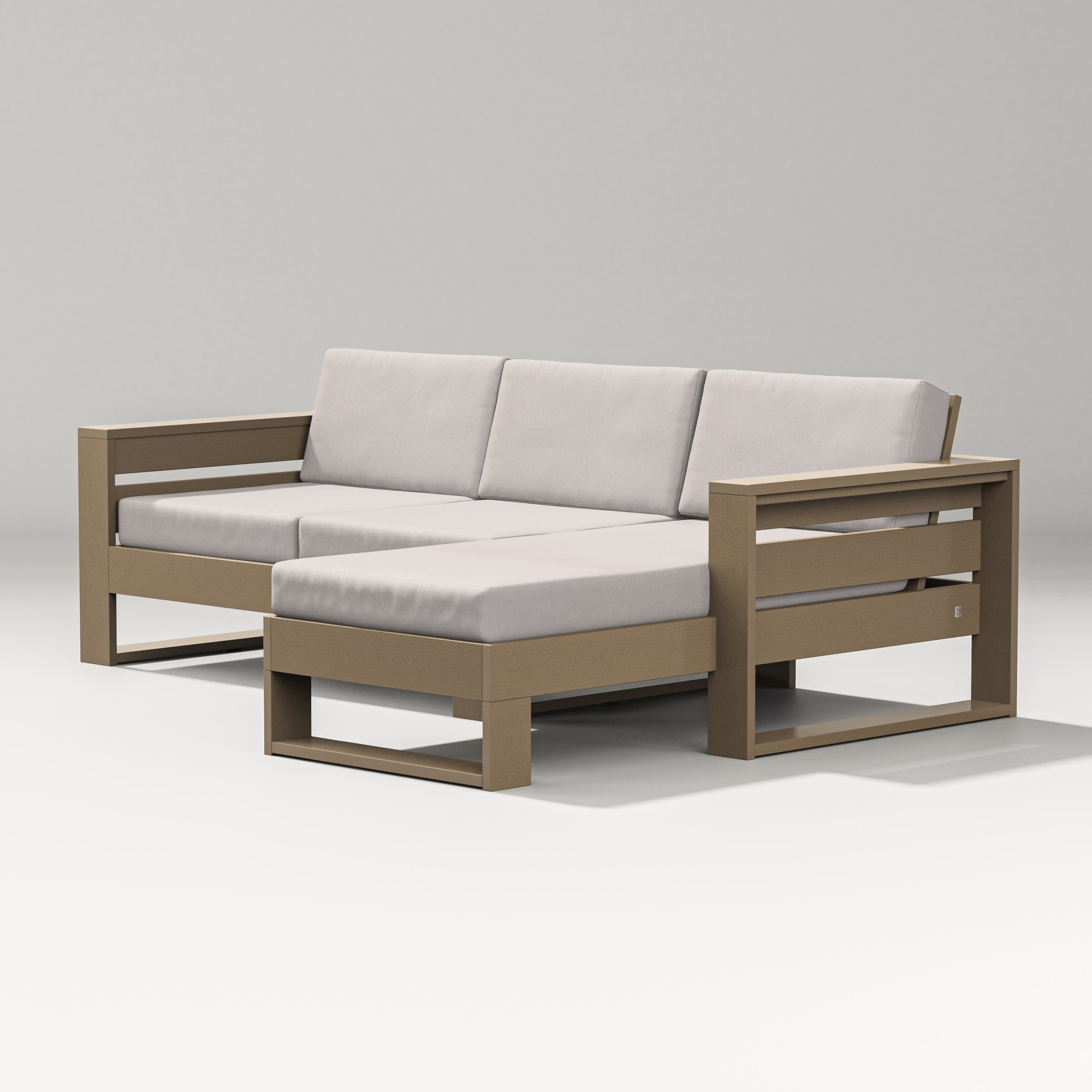 Latitude Right Chaise Sectional in Vintage Sahara / Dune Burlap