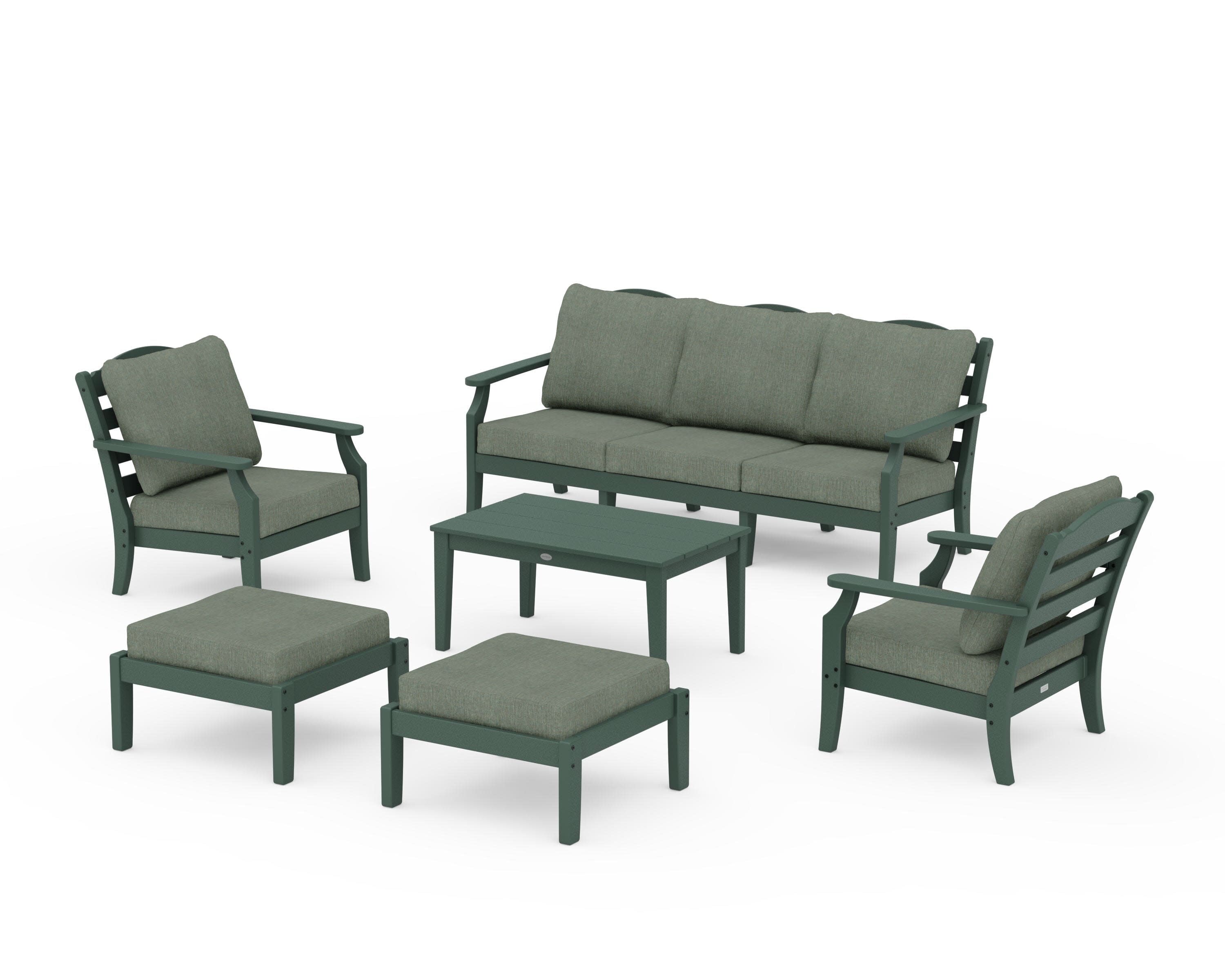 Savannah 6-Piece Lounge Sofa Set in Green / Cast Sage