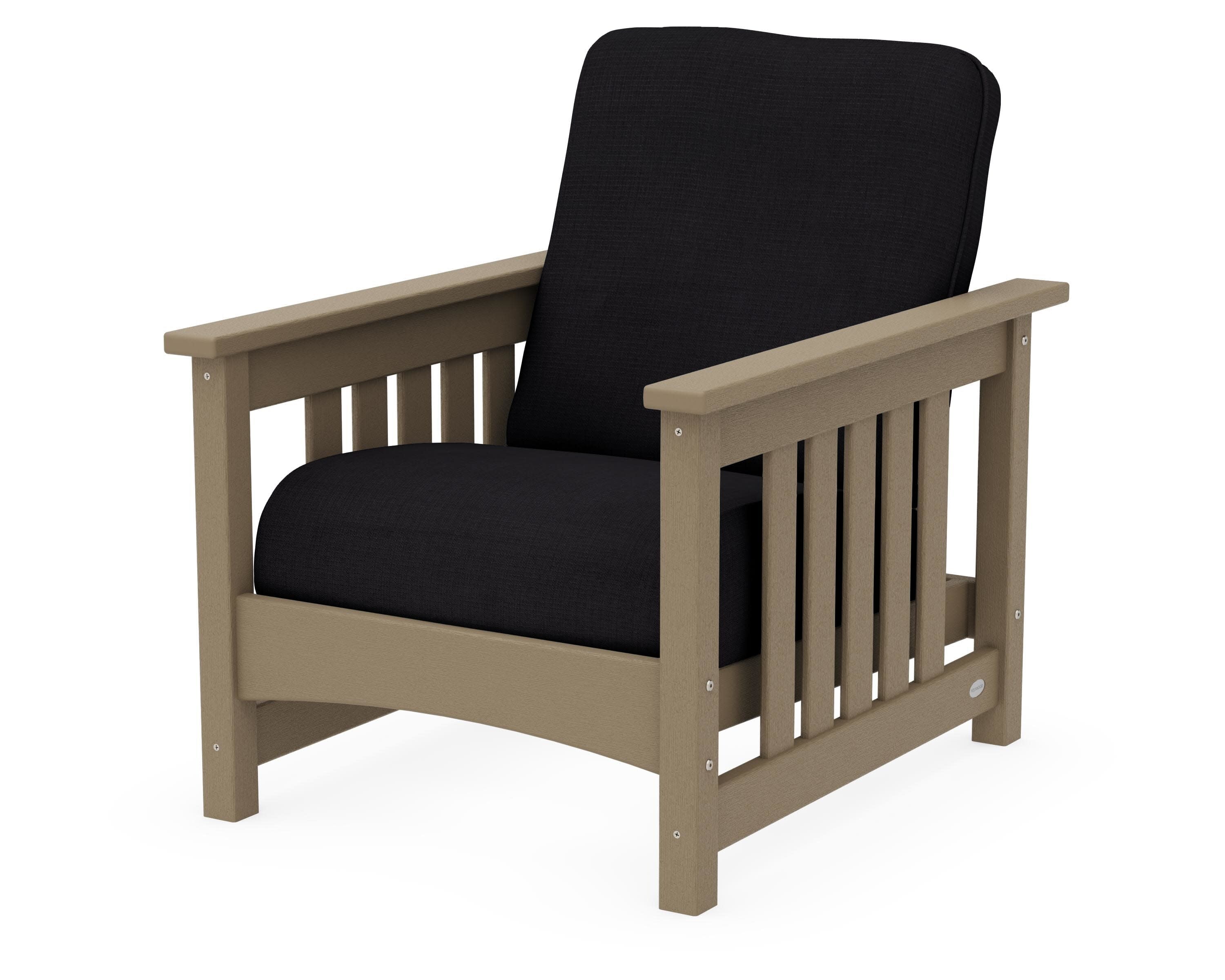 Club Mission Chair in Vintage Sahara / Midnight Linen