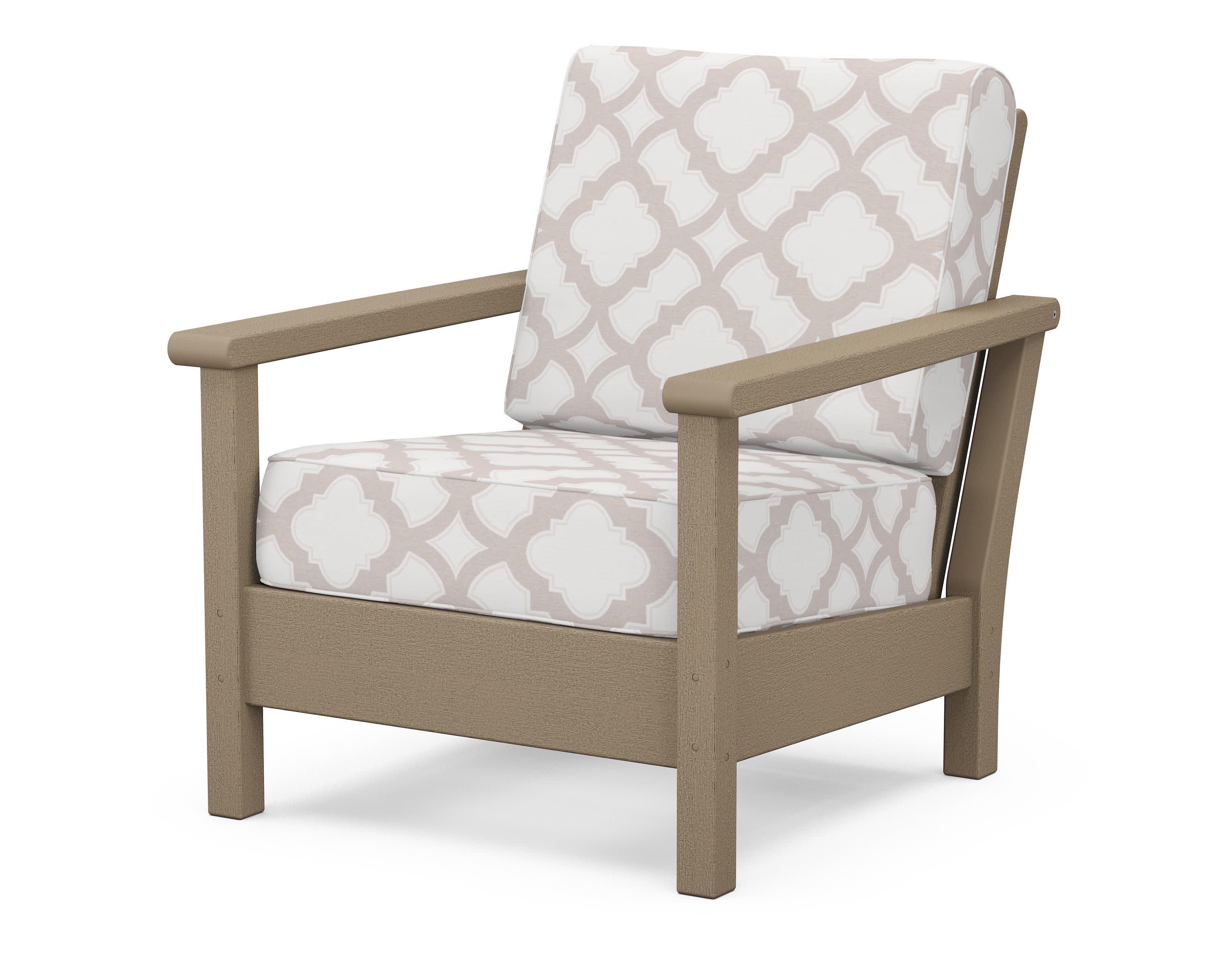Harbour Deep Seating Chair in Vintage Sahara / Trellis Dune Burlap