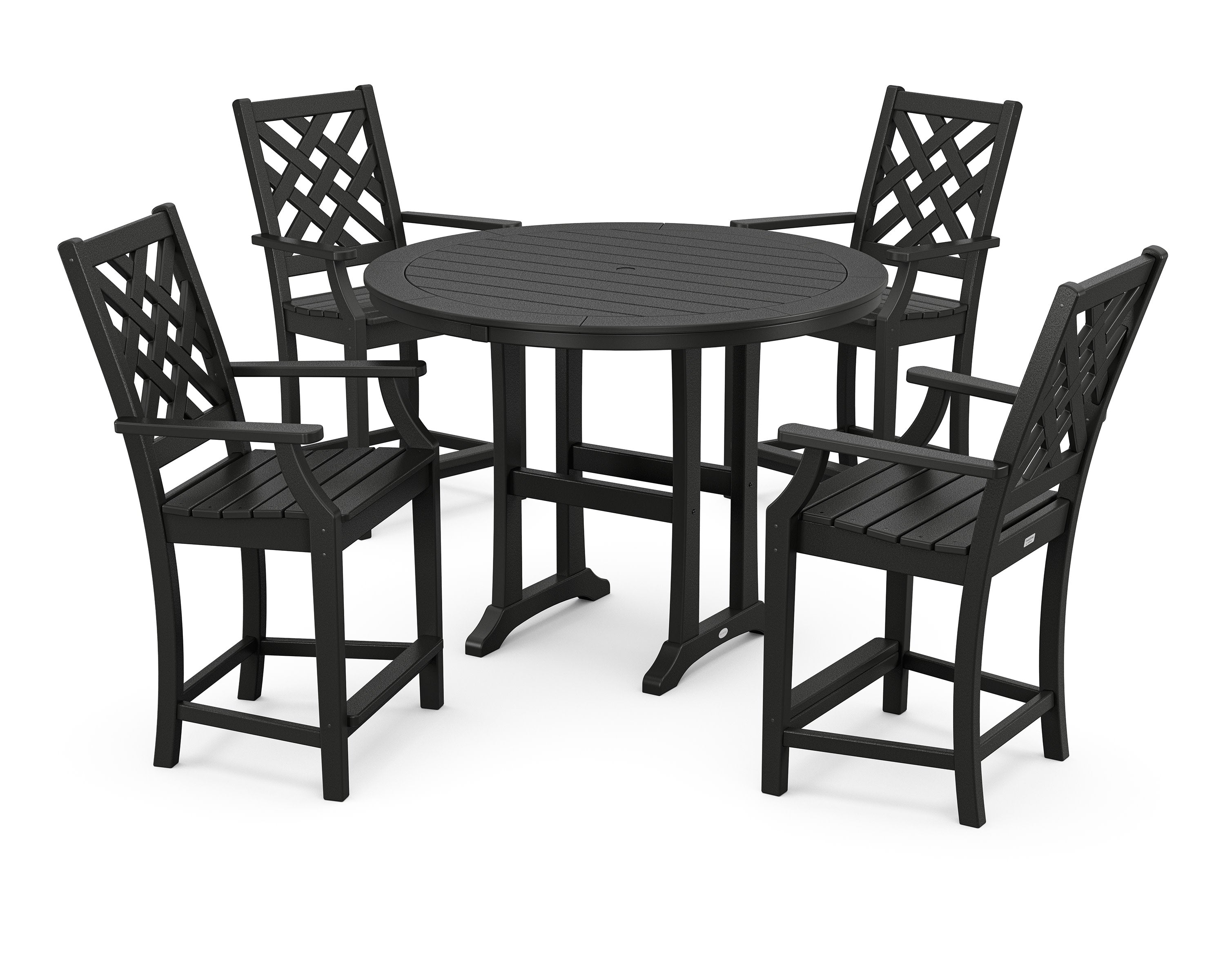 Wovendale 5-Piece Round Counter Set in Black