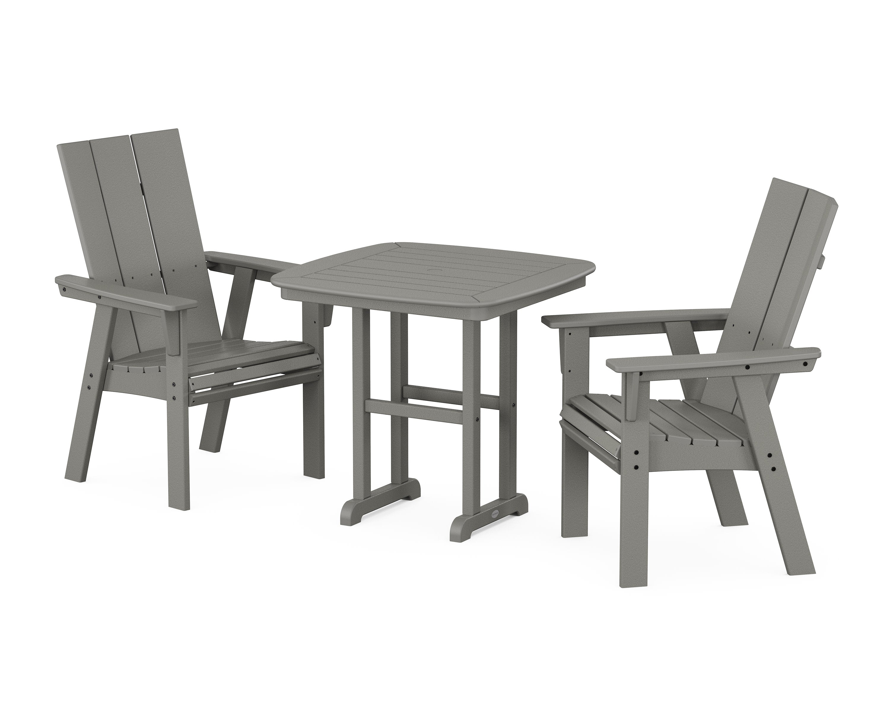 Modern Adirondack 3-Piece Dining Set in Slate Grey