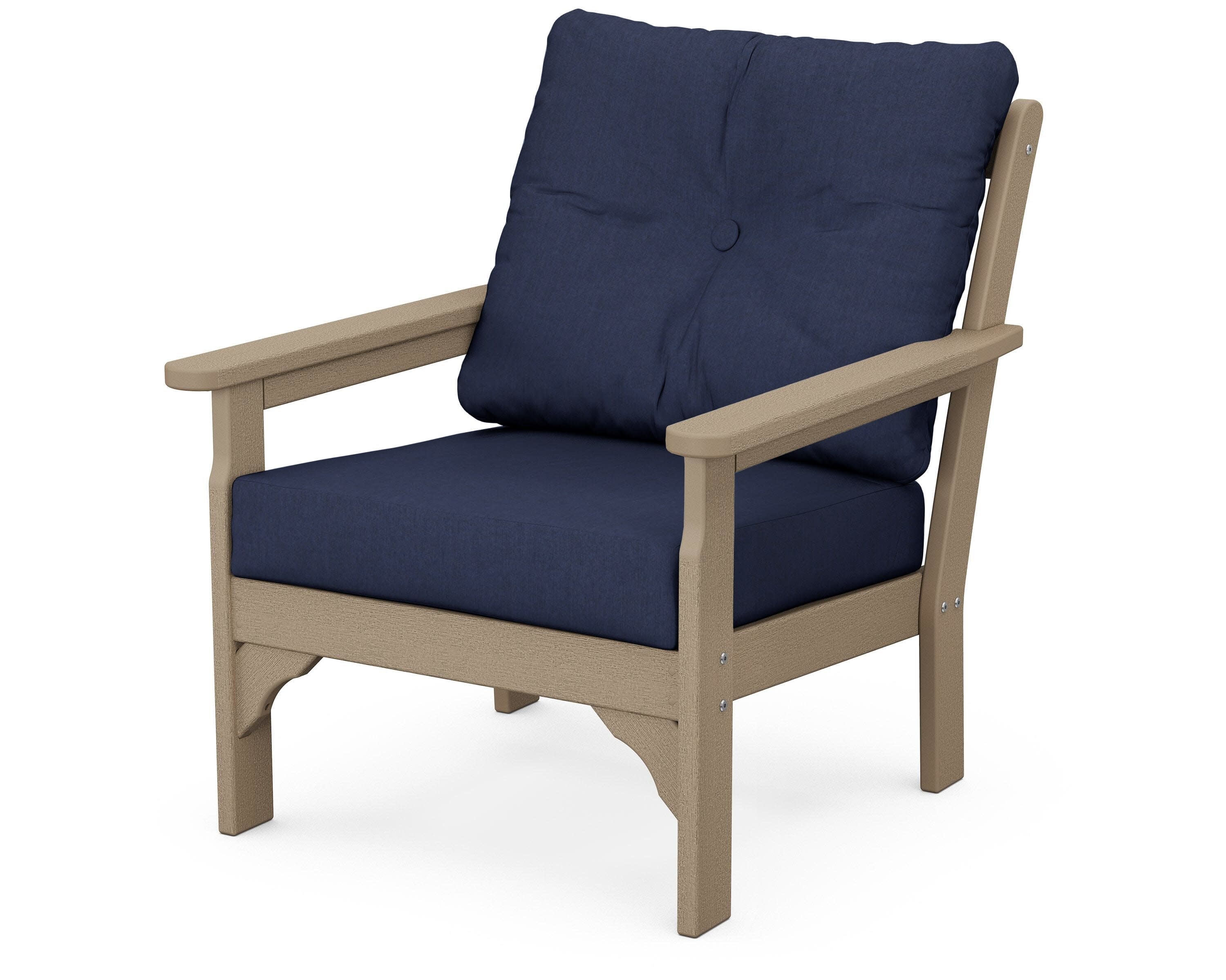 Vineyard Deep Seating Chair in Vintage Sahara / Spectrum Indigo