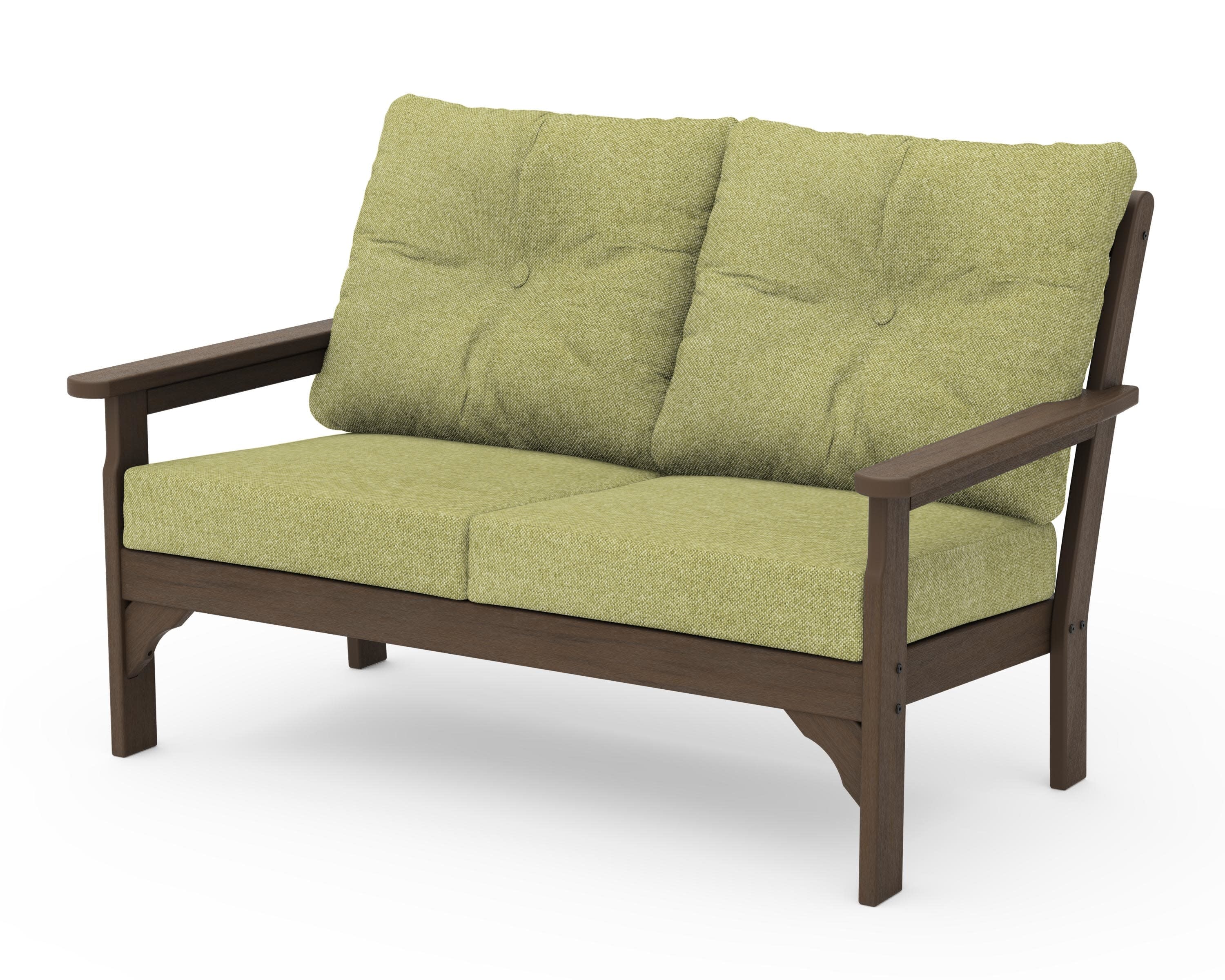 Vineyard Deep Seating Loveseat in Kona / Chartreuse Boucle