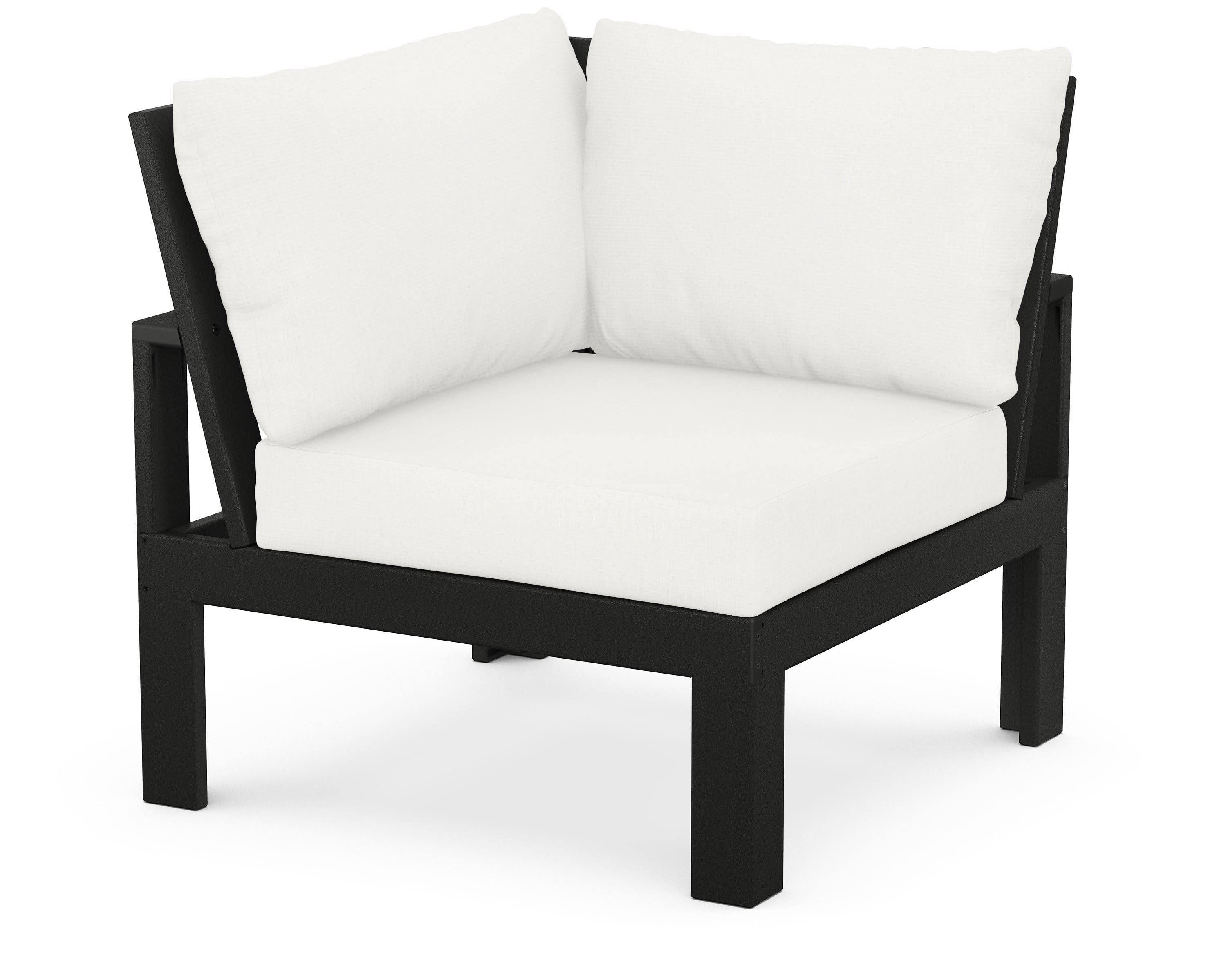 Modular Corner Chair in Black / Natural Linen