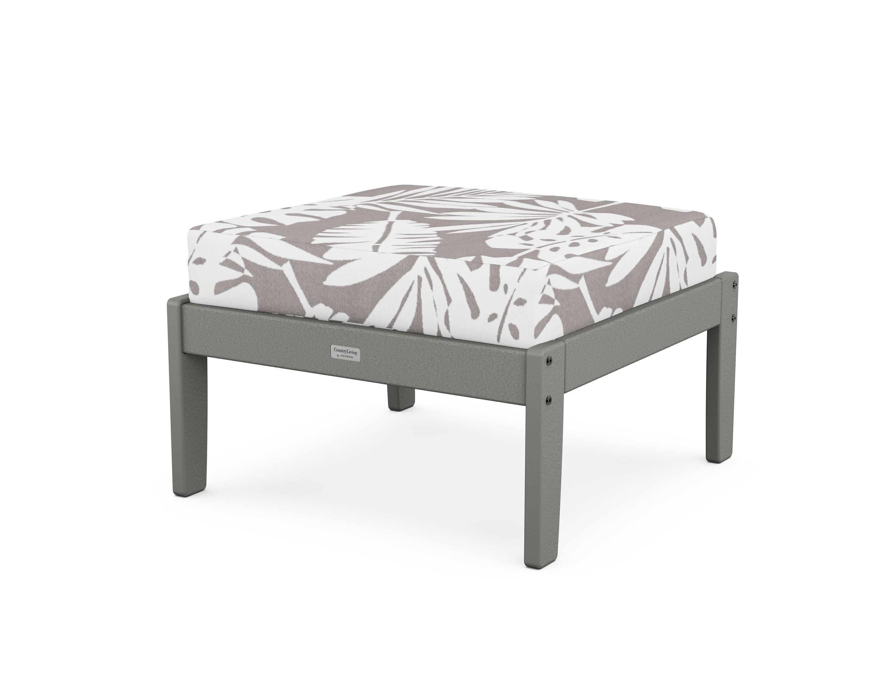 Cottage Deep Seating Ottoman in Slate Grey / Leaf Grey Mist