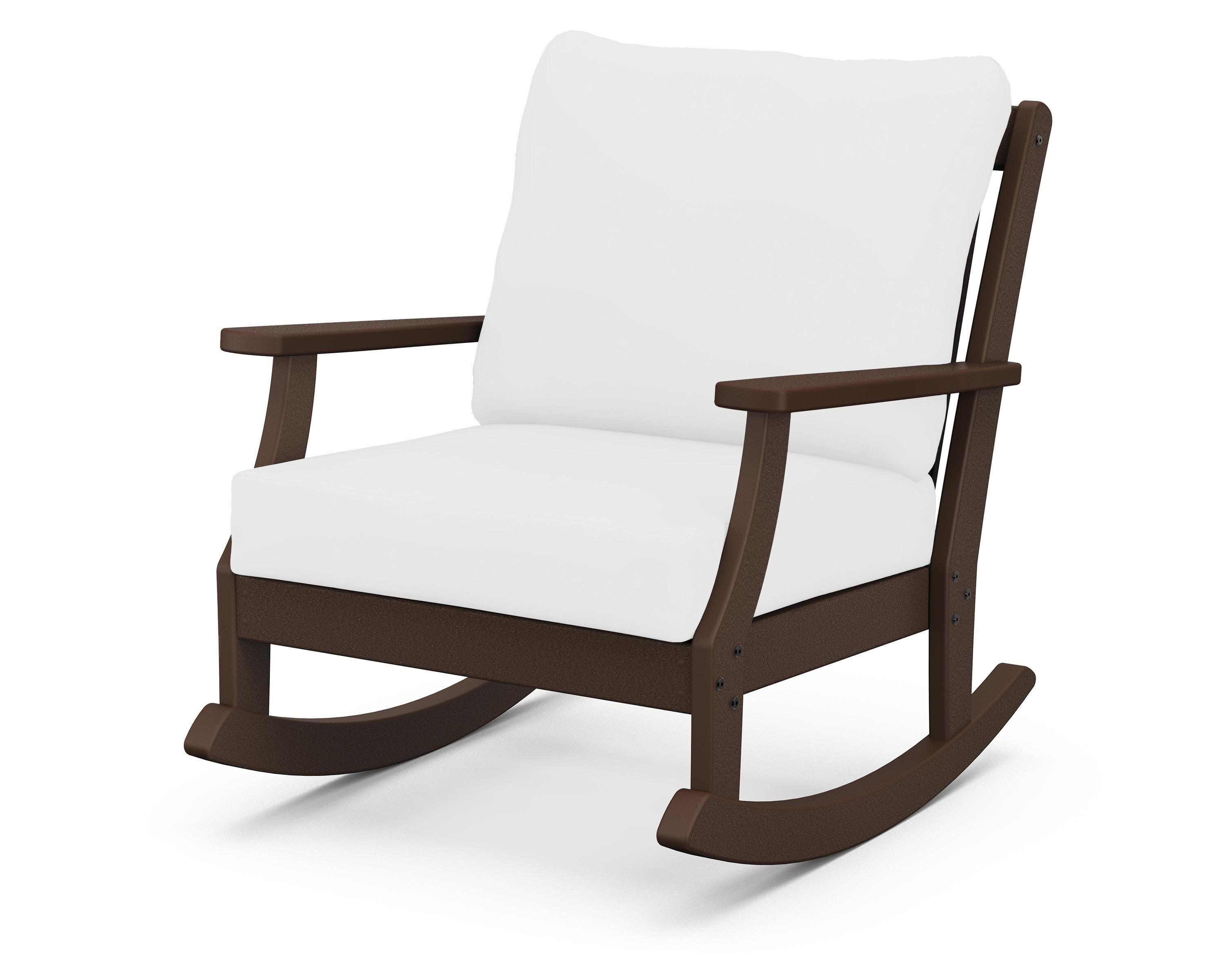 Braxton Deep Seating Rocking Chair in Mahogany / Natural